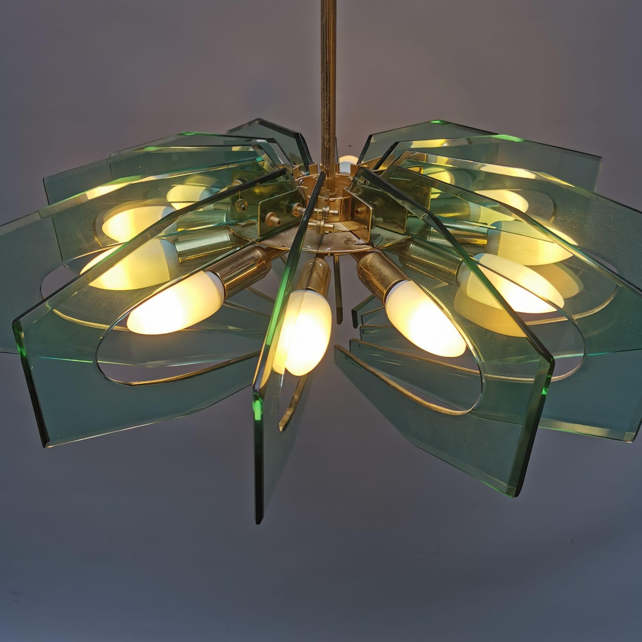 Crystal Pendant Lamp, Gino Paroldo, 50s 2