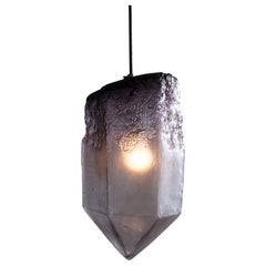 „Crystal“-Pendelleuchte aus mundgeblasenem Aubergineglas, Jeff Zimmerman