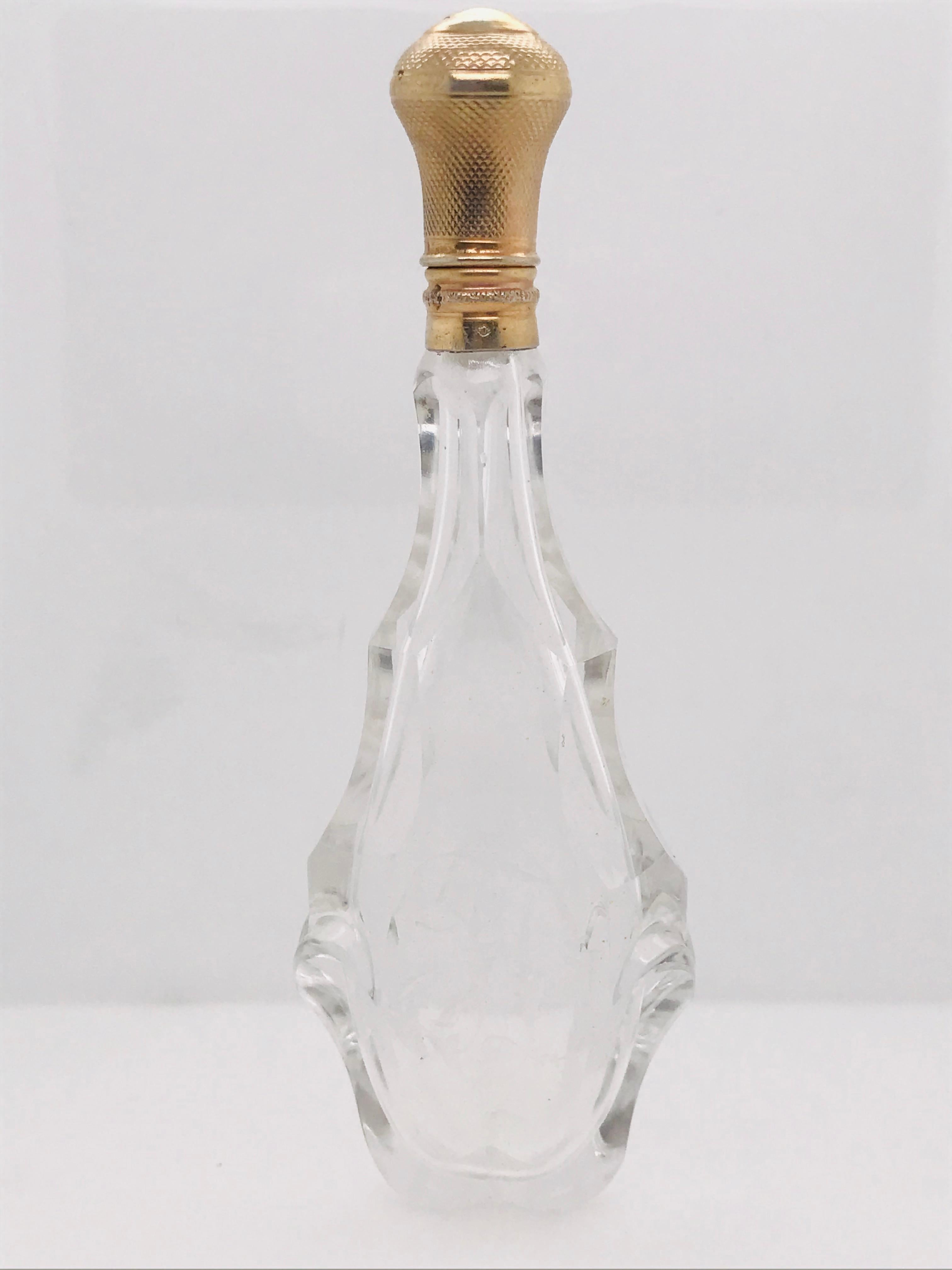 Crystal Perfume Bottle Charle X Period In Excellent Condition For Sale In Vannes, FR