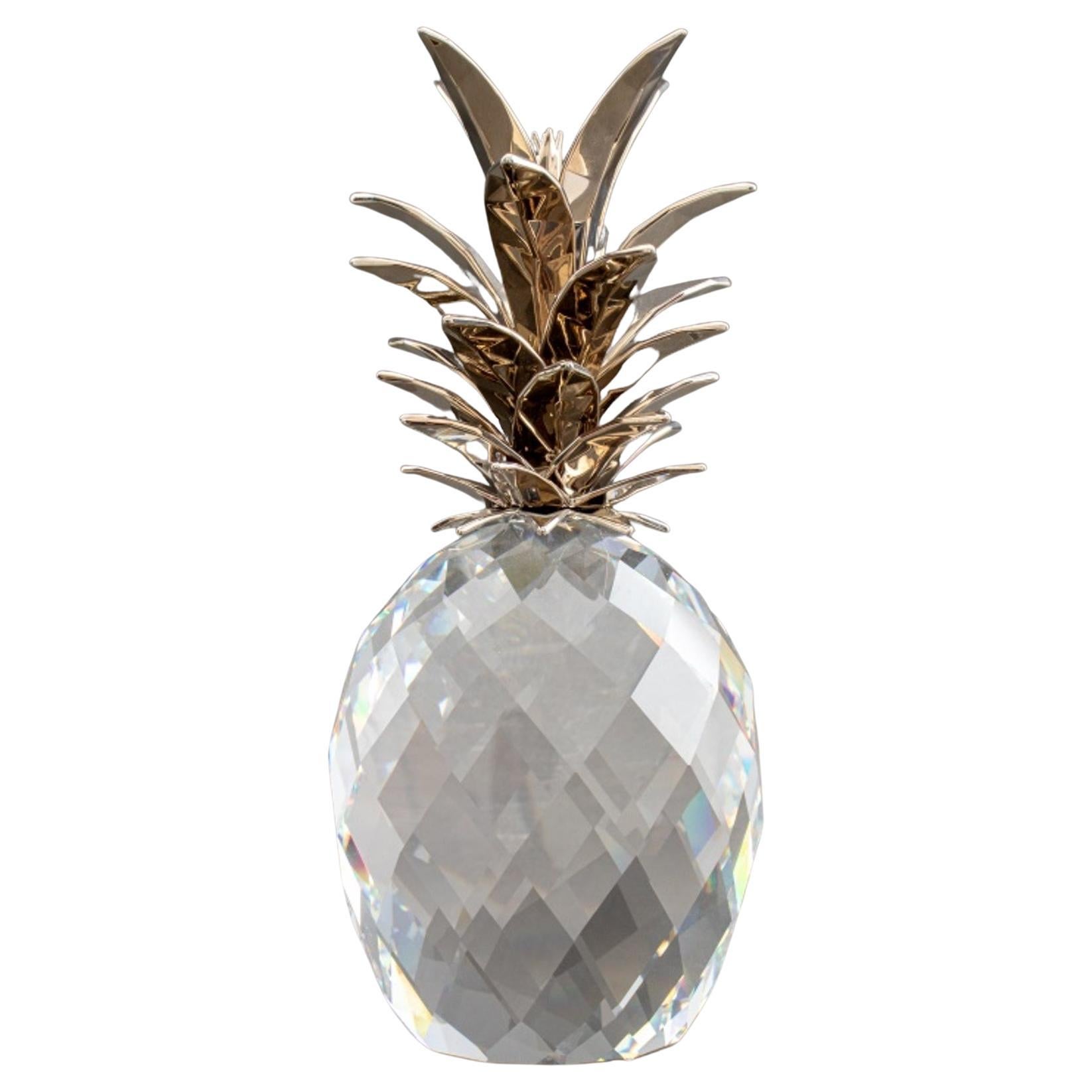 Crystal Pineapple With Silvered Leaves