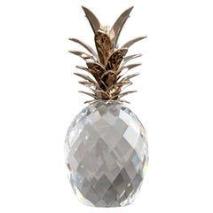 Crystal Pineapple With Silvered Leaves
