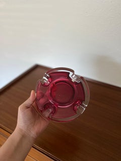 Crystal Pink Ashtray for Val Saint Lambert, Paper Weight