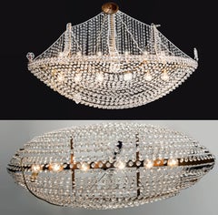 Crystal Pirate Ship Chandelier, Italy, 1950