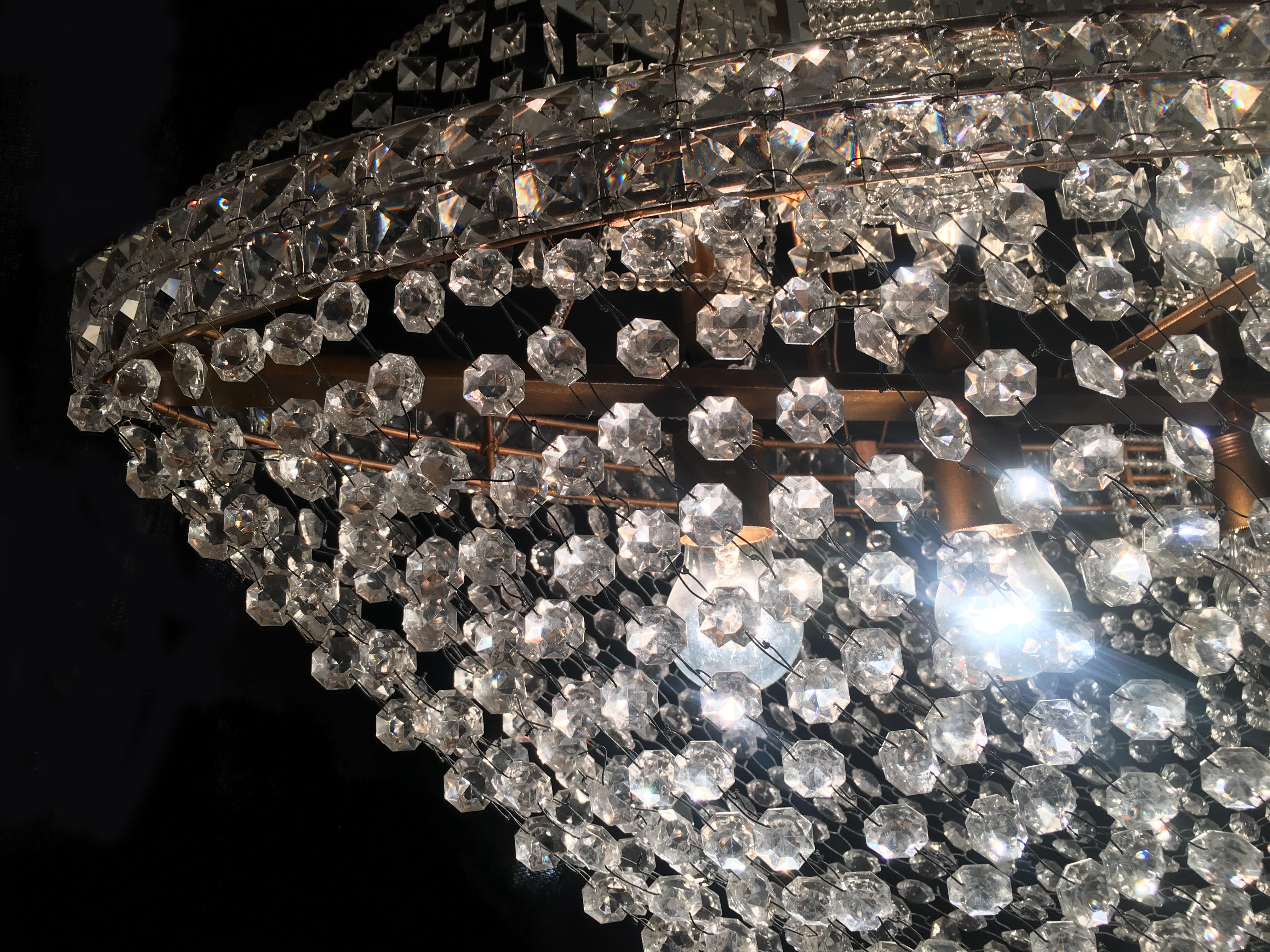 20th Century Crystal Pirate Ship Chandelier, Italy, 1950