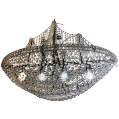 Crystal Pirate Ship Chandelier, Italy, 1950