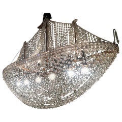 Vintage Crystal Pirate Ship Chandelier, Italy, 1950