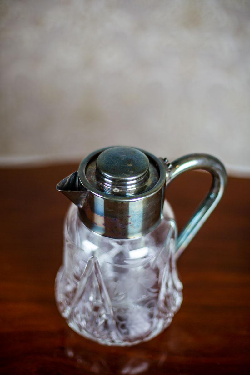 Crystal Pitcher from the Interwar Period In Good Condition For Sale In Opole, PL