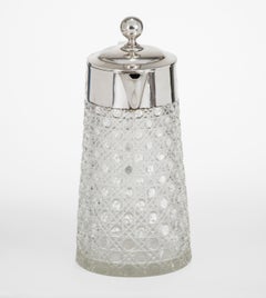 Crystal Pitcher with German Silver Handle and Lid