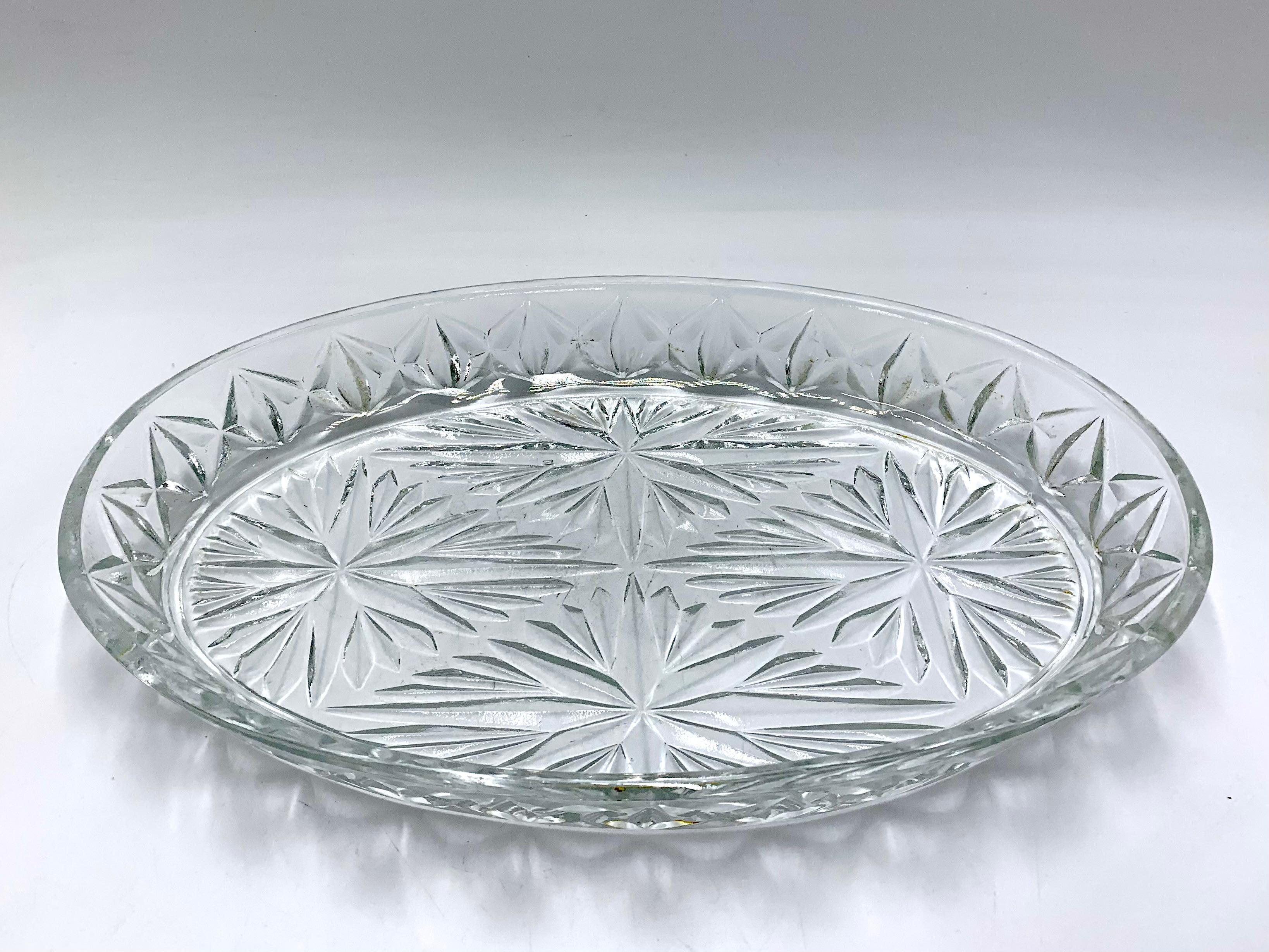 Mid-Century Modern Crystal Platter, Poland, 1960s For Sale