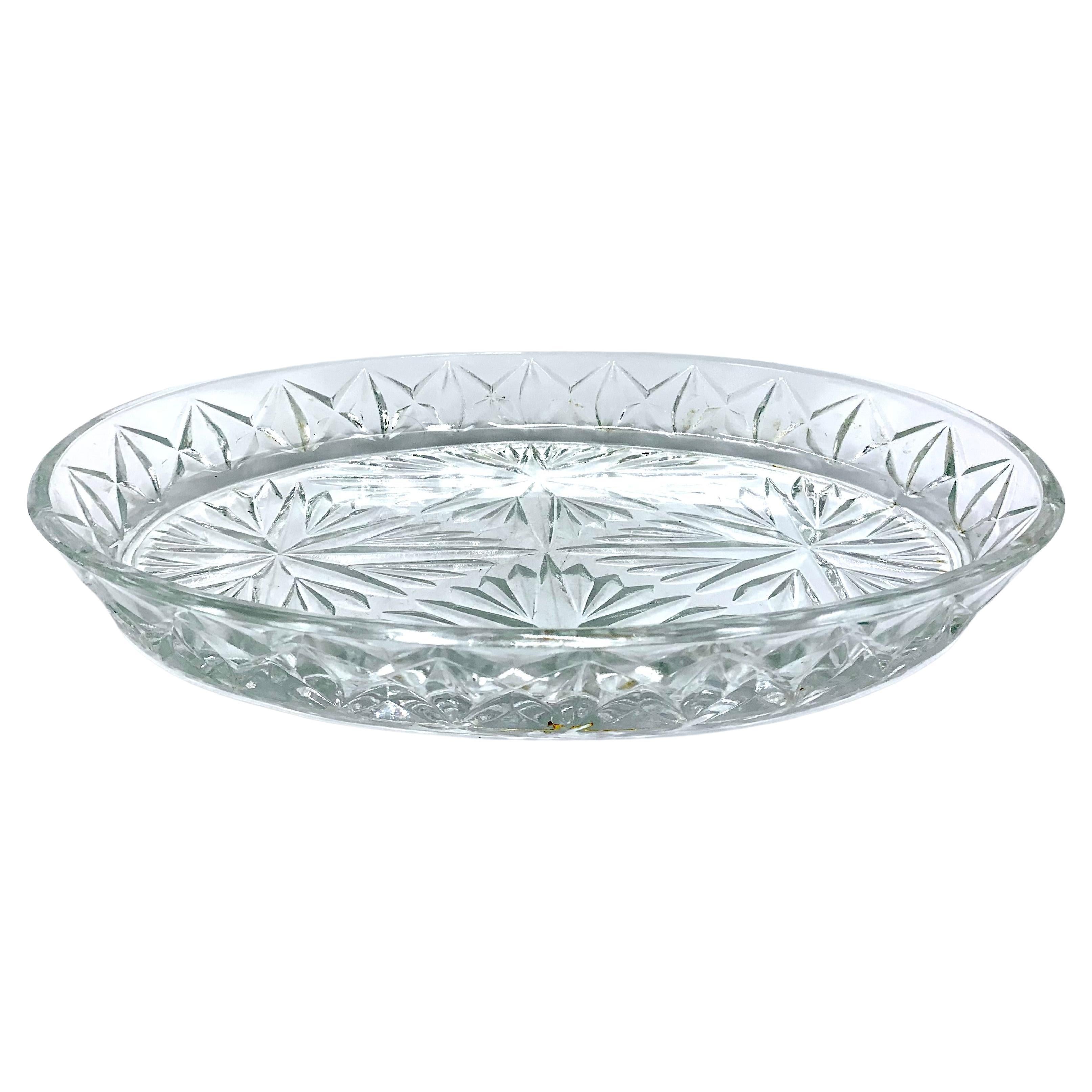 Crystal Platter, Poland, 1960s For Sale