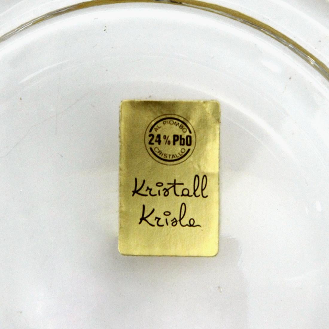 Crystal Pocket Emptier Bowl by Taddei, Sestini for Kristall Krisla, 1980s For Sale 2