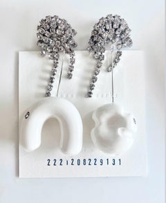 Crystal Post Earrings with Detachable Donuts Charms