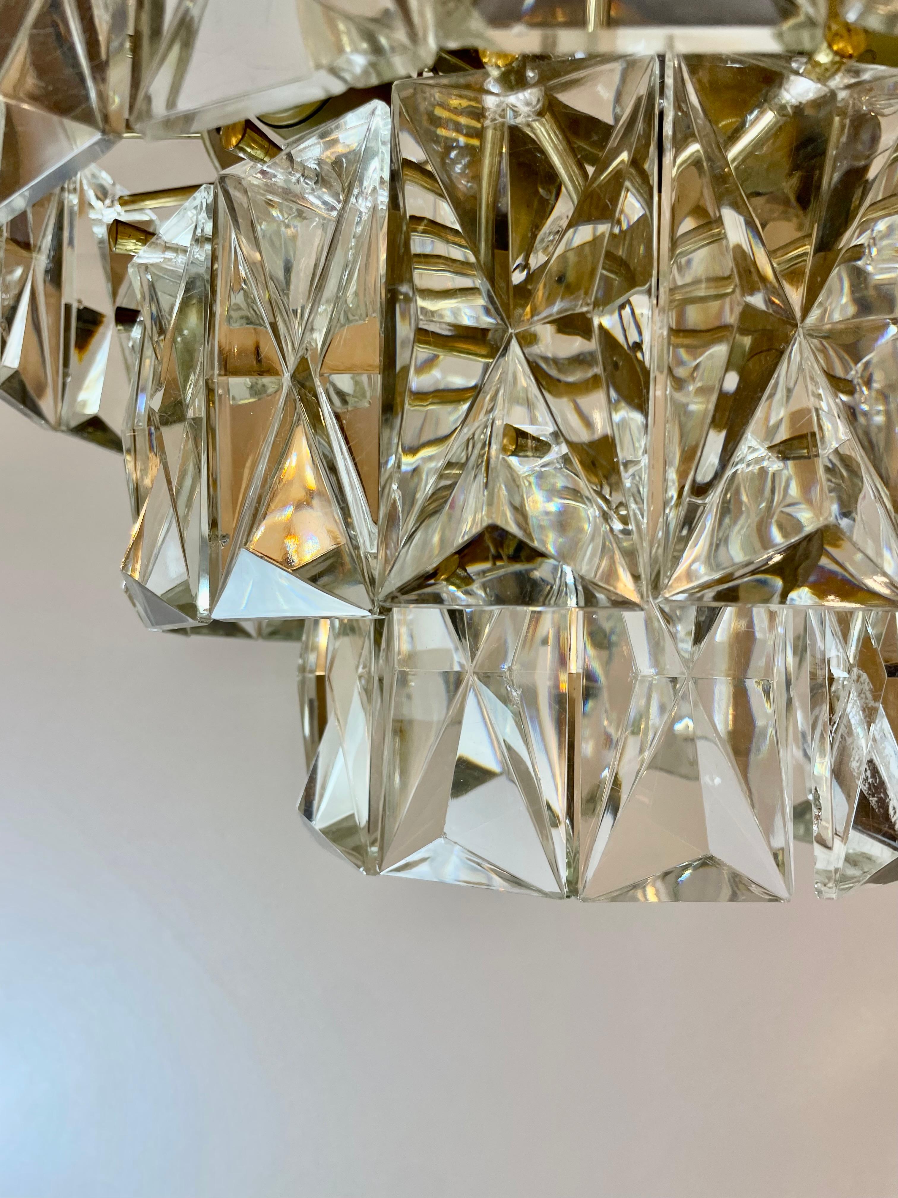 Lampadario a prisma di cristallo di Kinkeldey, anni '70 in vendita 1