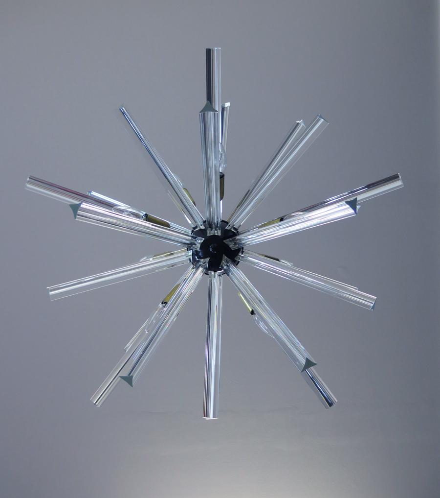 Crystal Prism Sputnik Chandeliers - 30 crystal glass For Sale 5