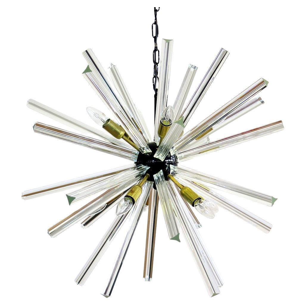 Crystal Prism Sputnik Chandeliers - 30 crystal glass For Sale