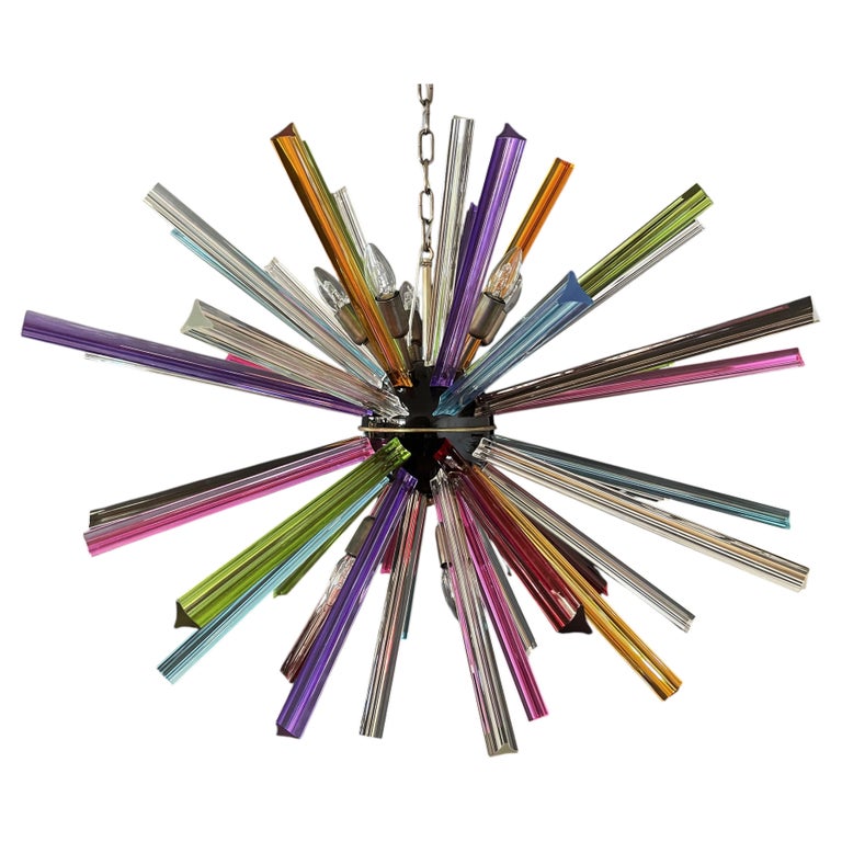 Crystal Prism Sputnik Chandeliers - 50 multicolored prisms