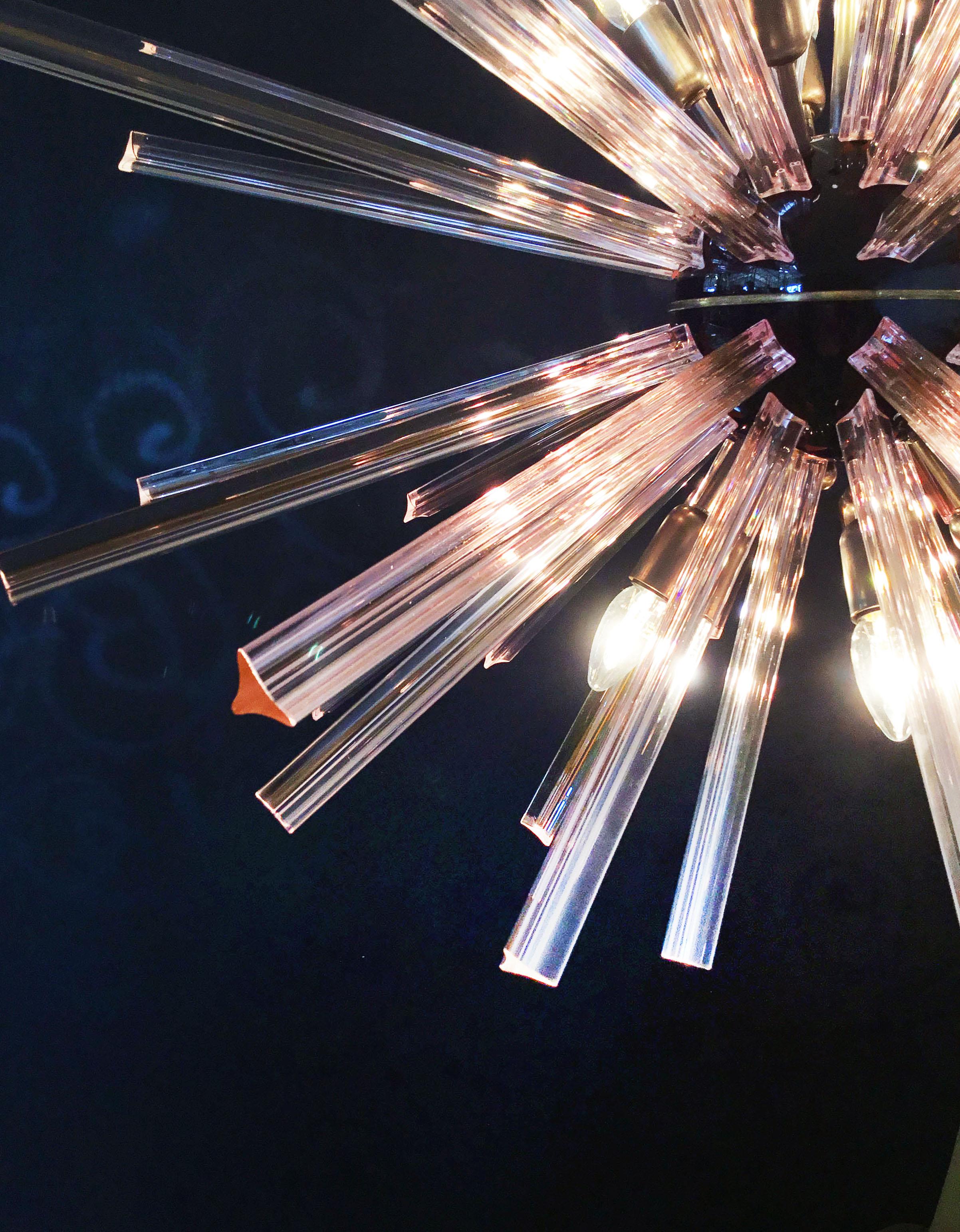 Crystal Prism Sputnik Chandeliers - 50 PINK prisms For Sale 6