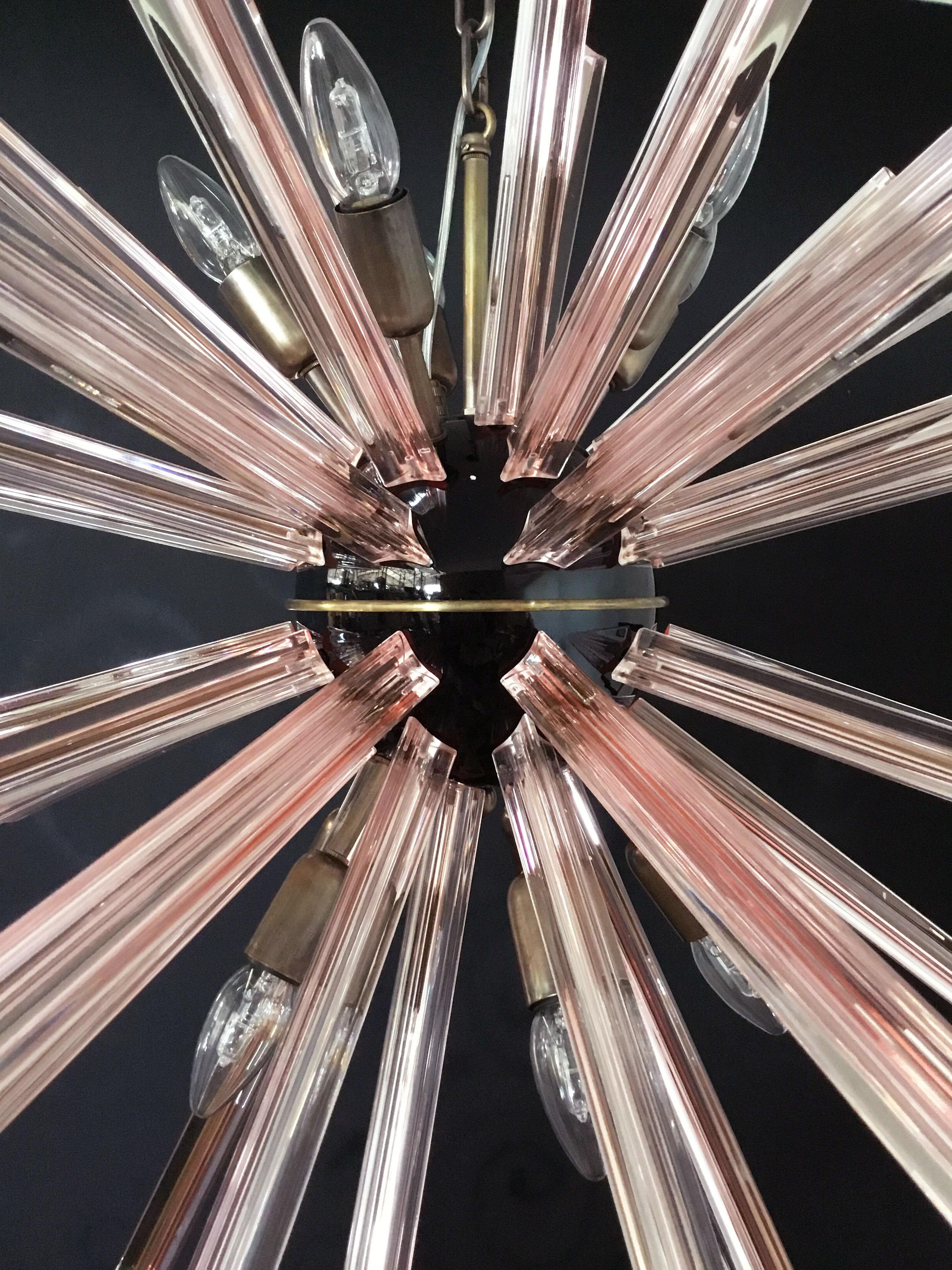 Crystal Prism Sputnik Chandeliers - 50 PINK prisms In Good Condition In Gaiarine Frazione Francenigo (TV), IT