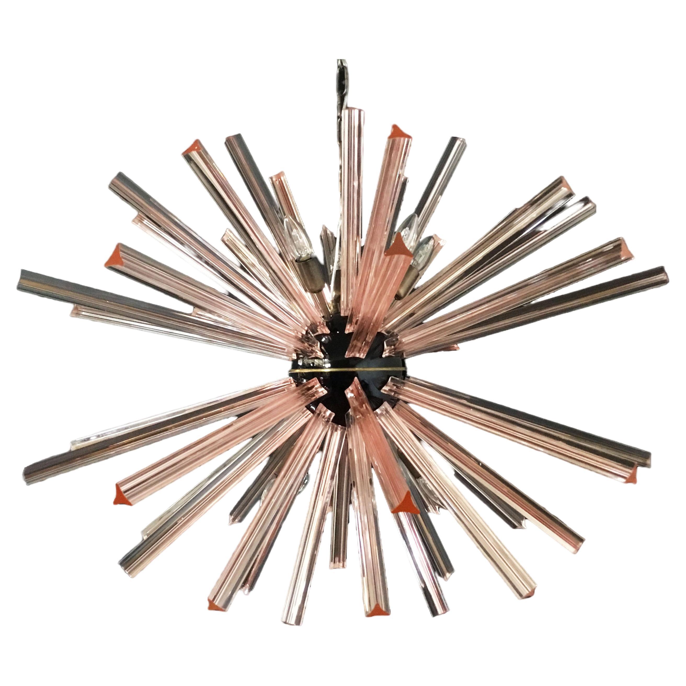 Crystal Prism Sputnik Chandeliers - 50 PINK prisms For Sale