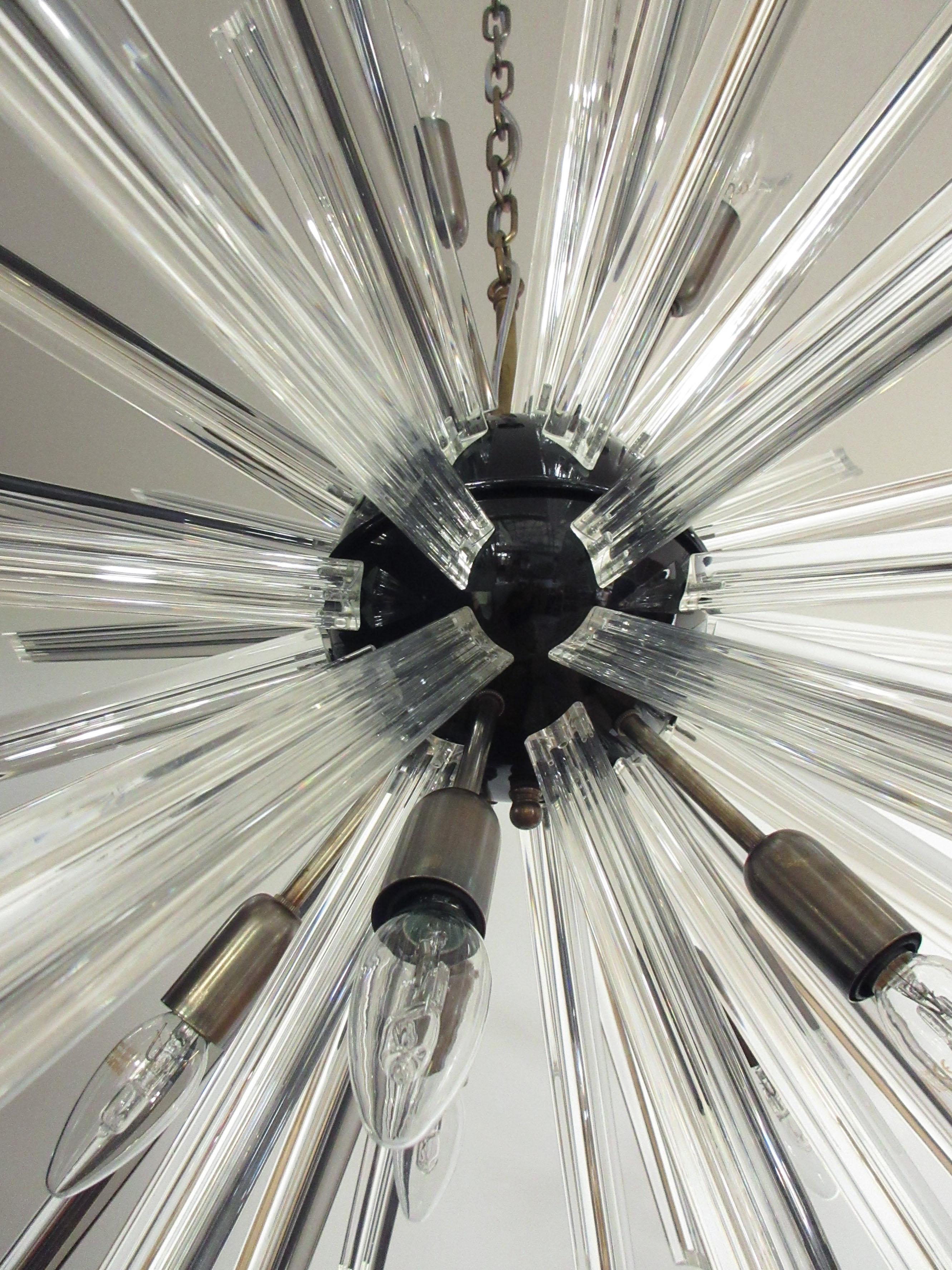 Crystal Prism Sputnik Chandeliers, 50 Prisms, Italy, Murano For Sale 9