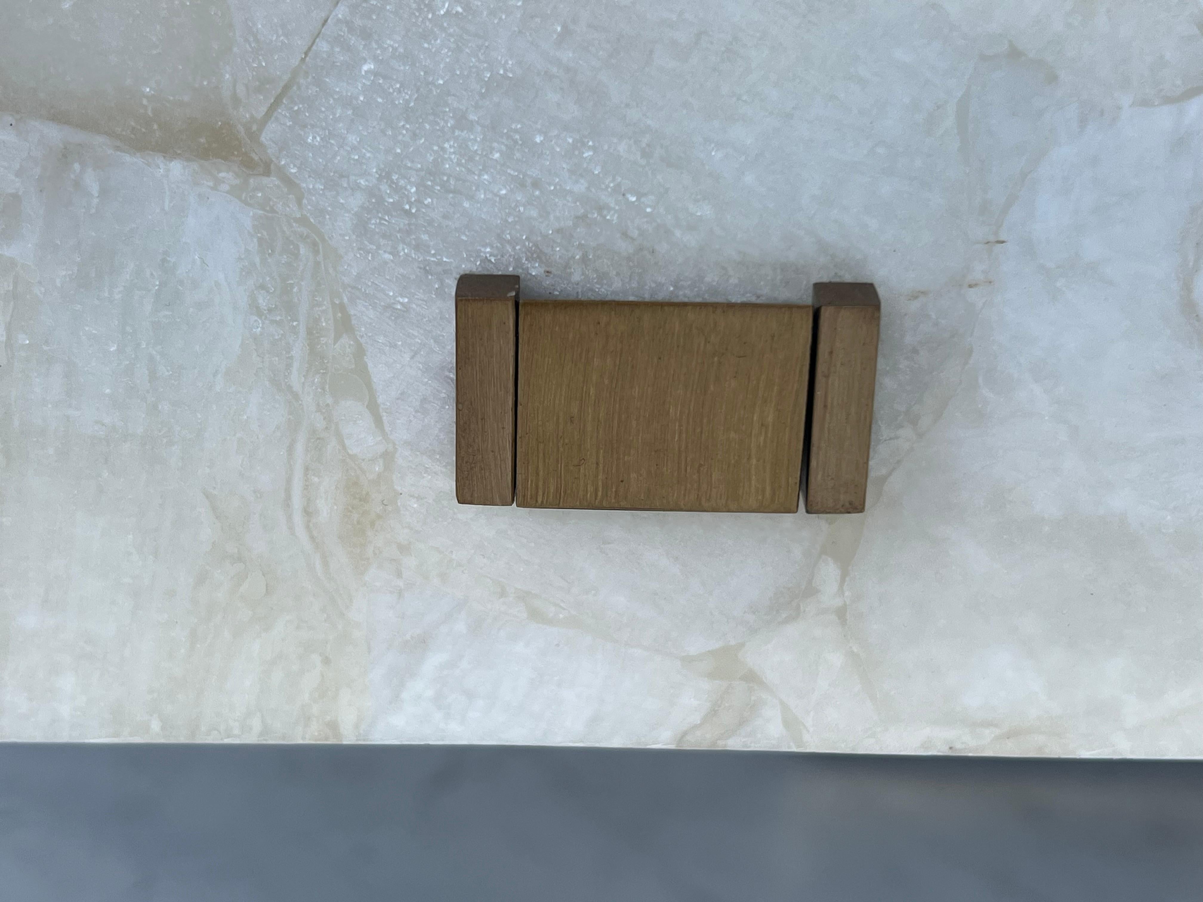 Crystal Quartz and Brass Desk Writing Table by Pride Sasser in vendita 6