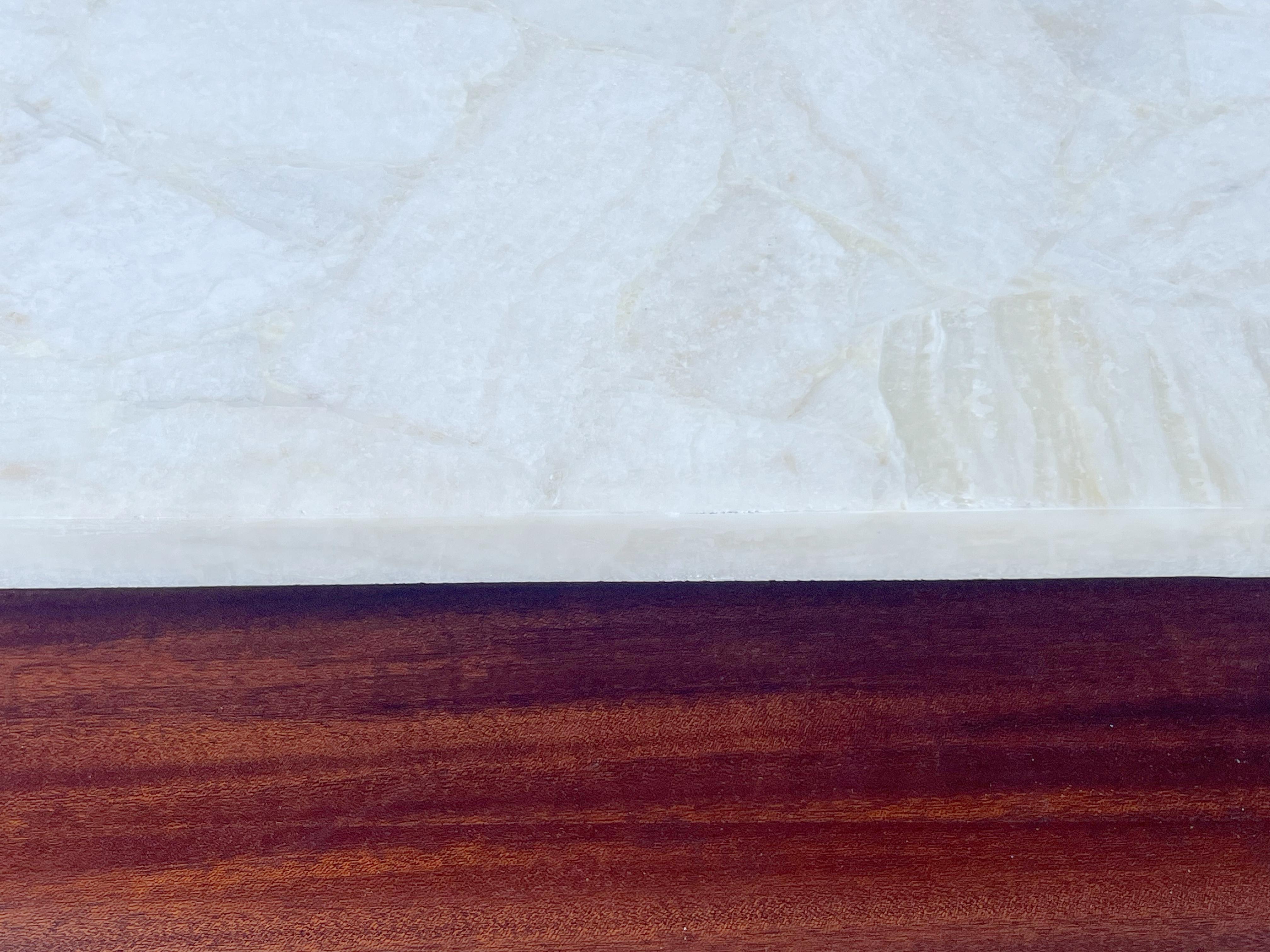 Crystal Quartz and Brass Desk Writing Table by Pride Sasser in vendita 7