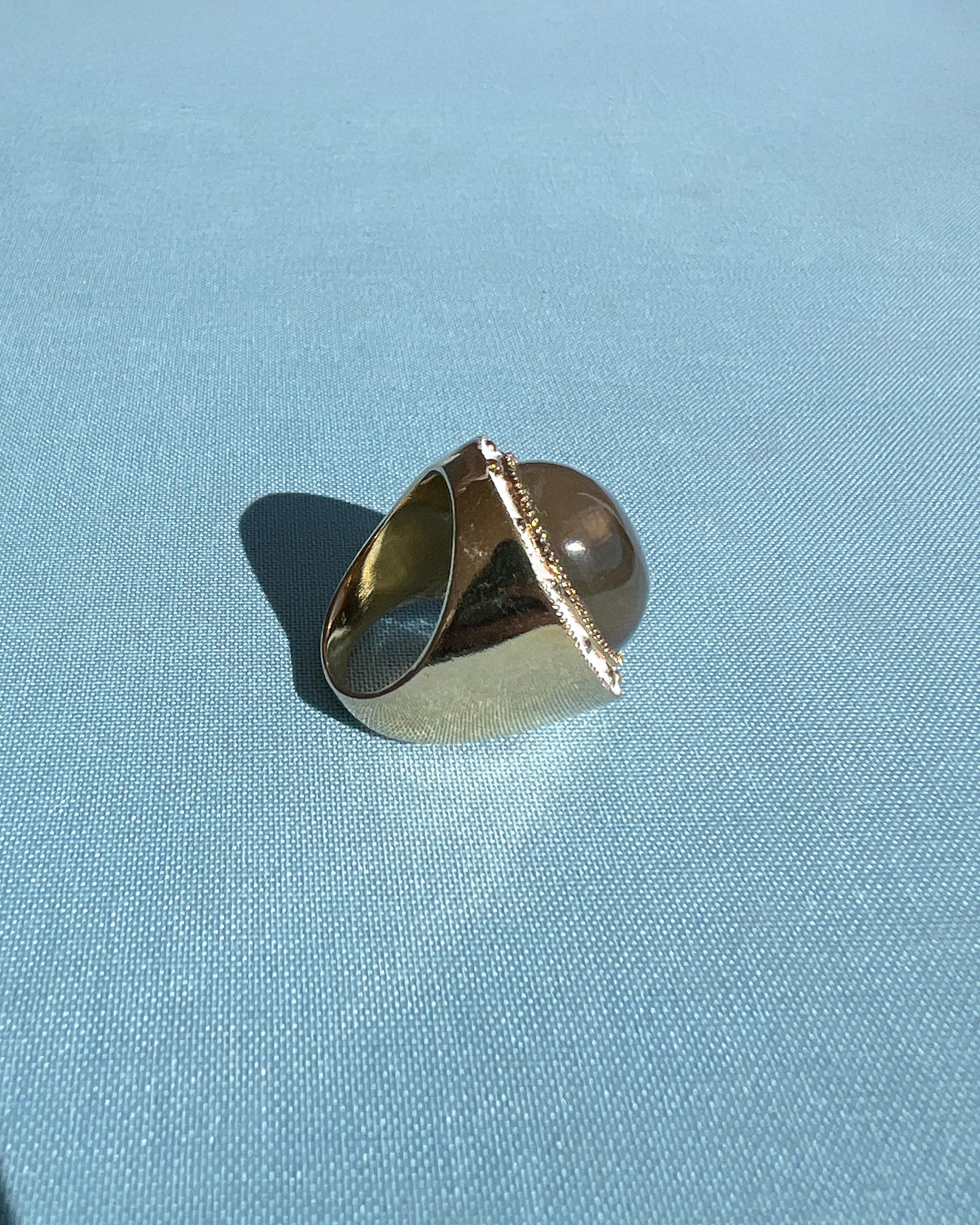 Kristall Quarz Ring Weiß Emaille Coctail Ring im Angebot 4