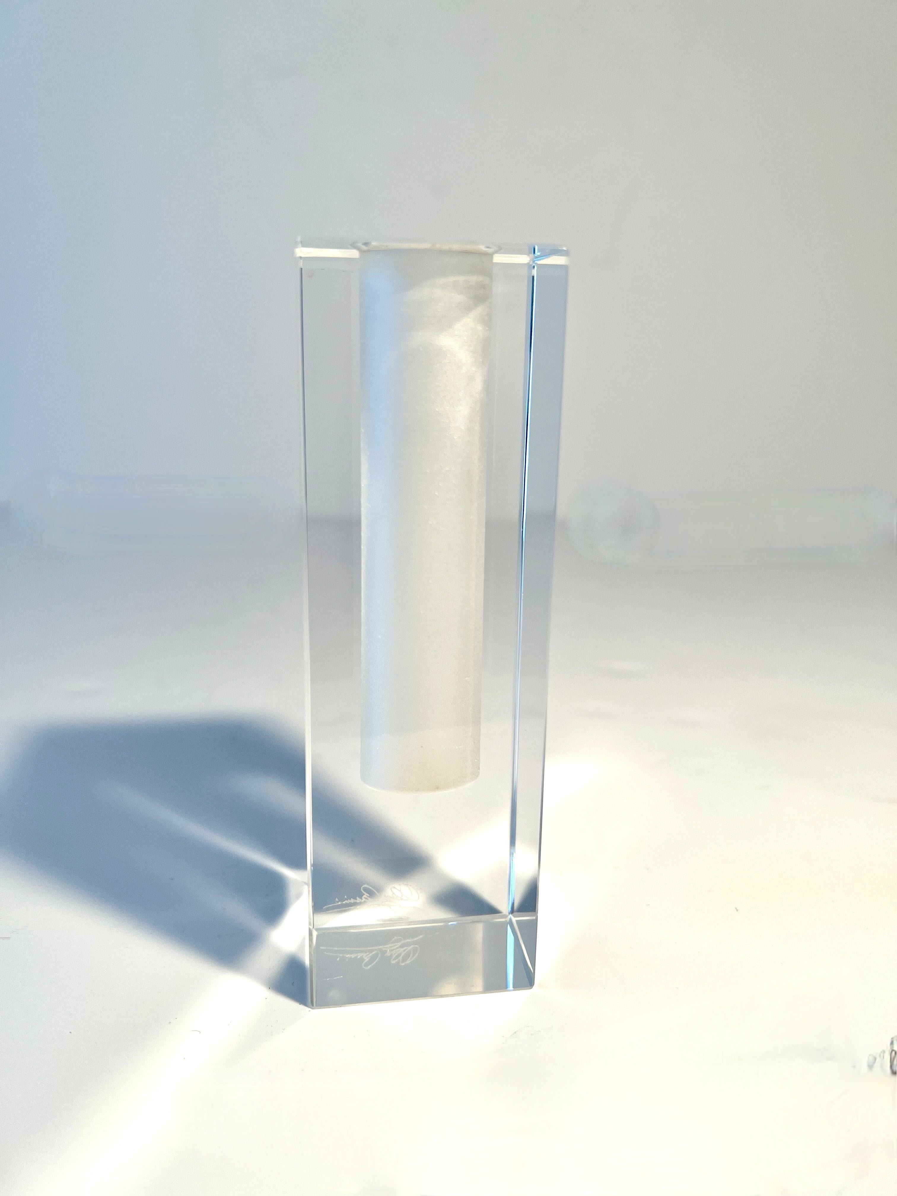 20th Century Crystal Rectangular Bud Vase by Oleg Cassini For Sale