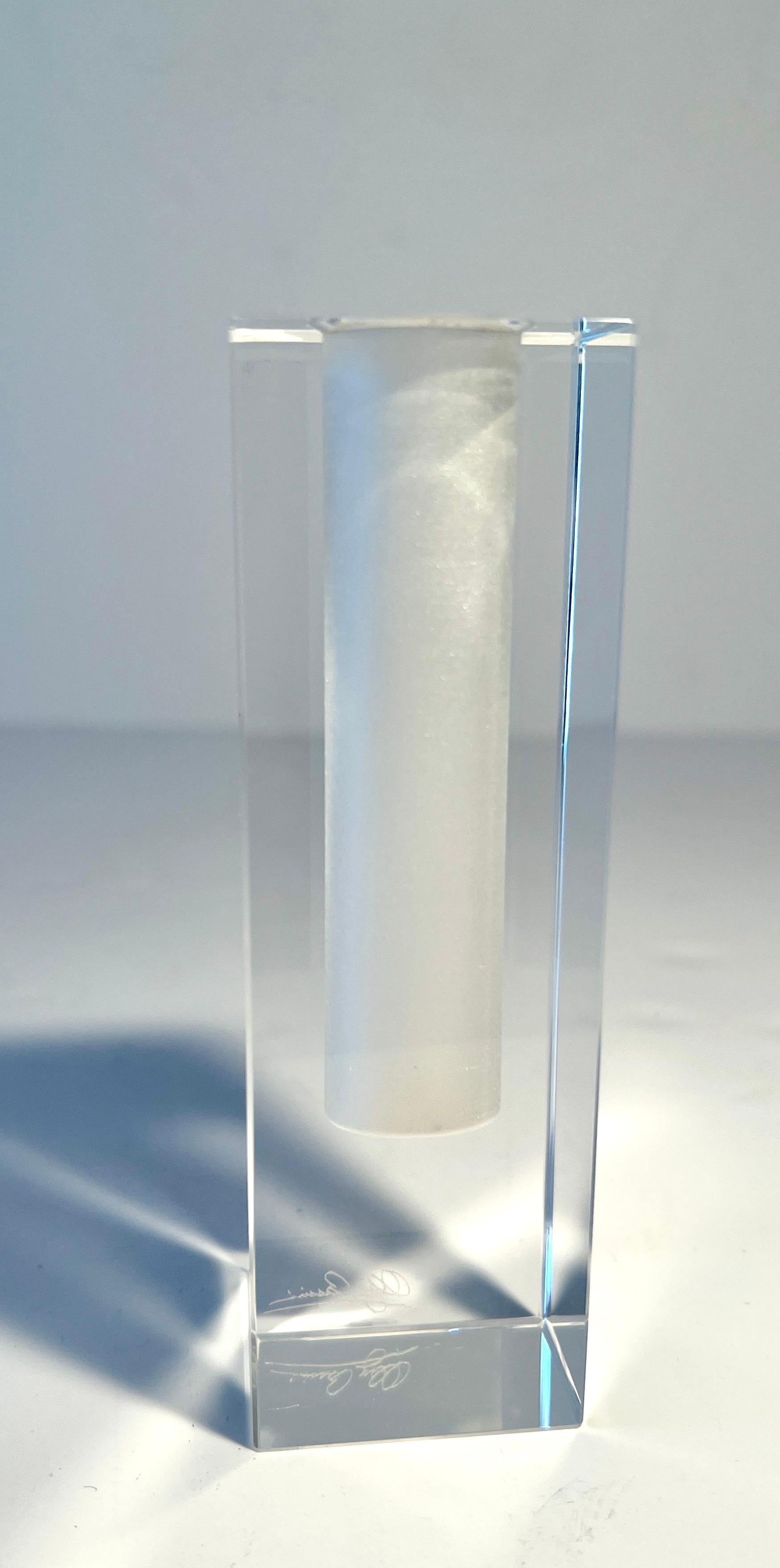 Crystal Rectangular Bud Vase by Oleg Cassini For Sale 1