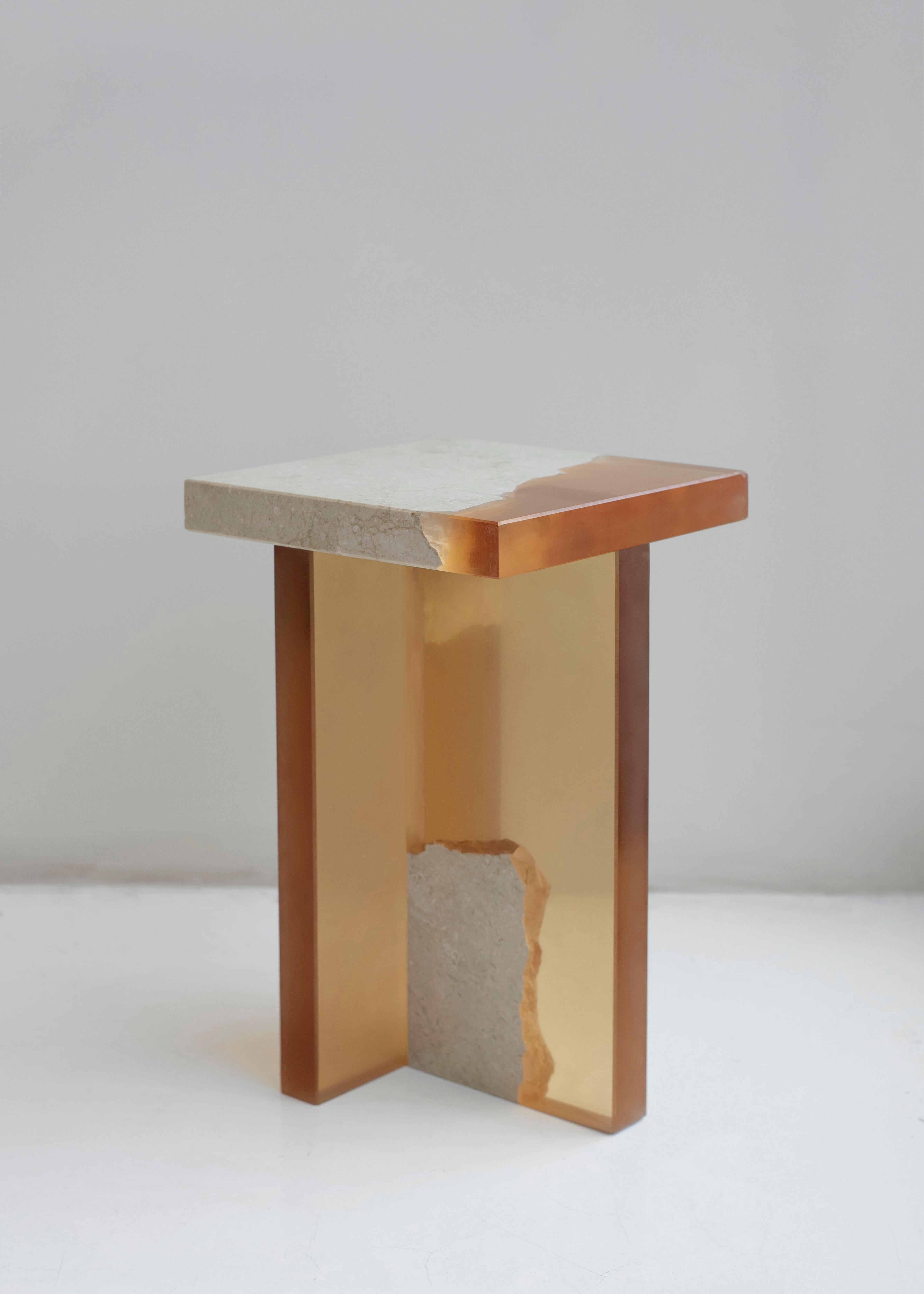 Korean Crystal Resin and Marble, Fragment Side Table, Jang Hea Kyoung