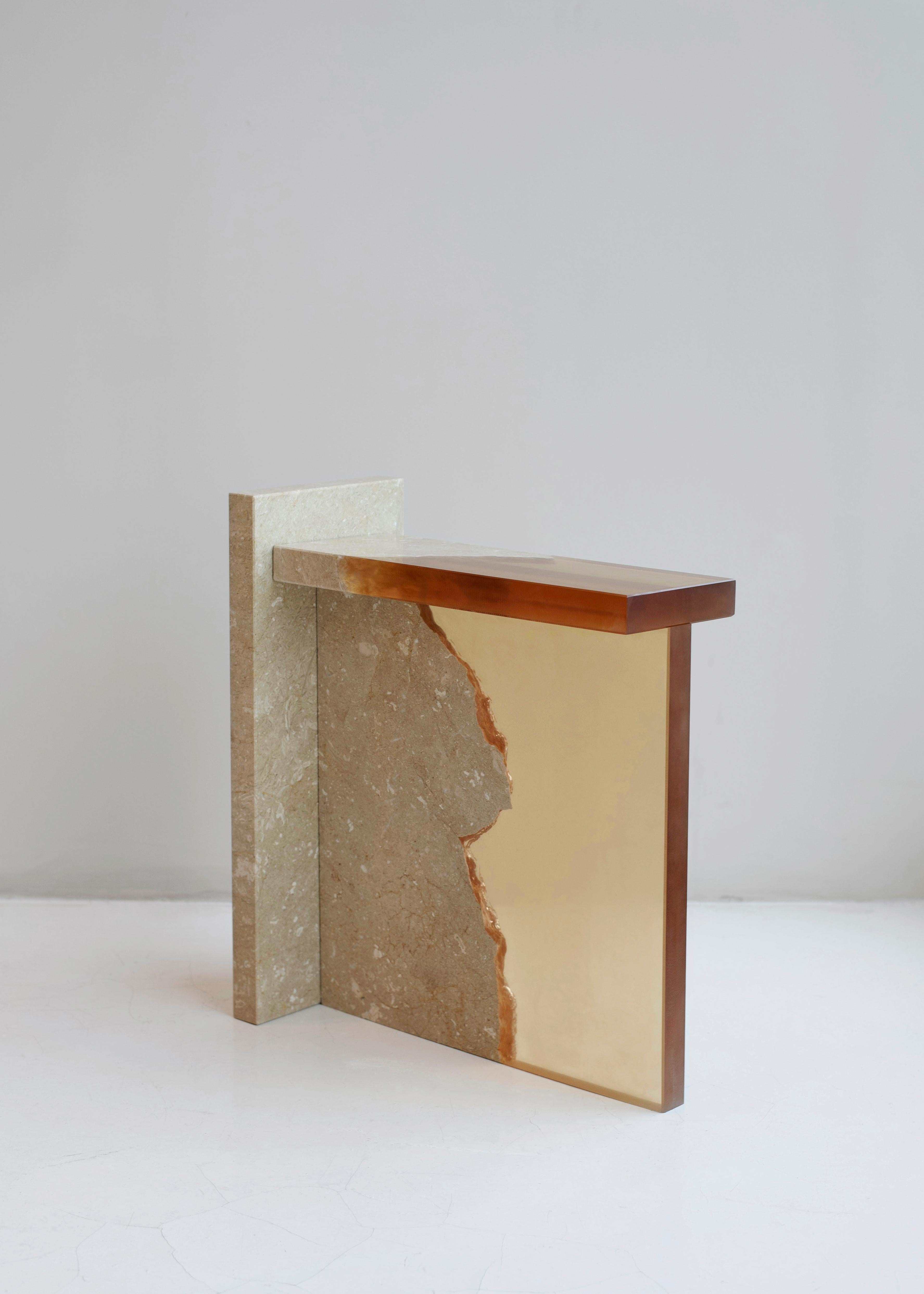 Organic Modern Crystal Resin and Marble Fragment Side Table by Jang Hea Kyoung
