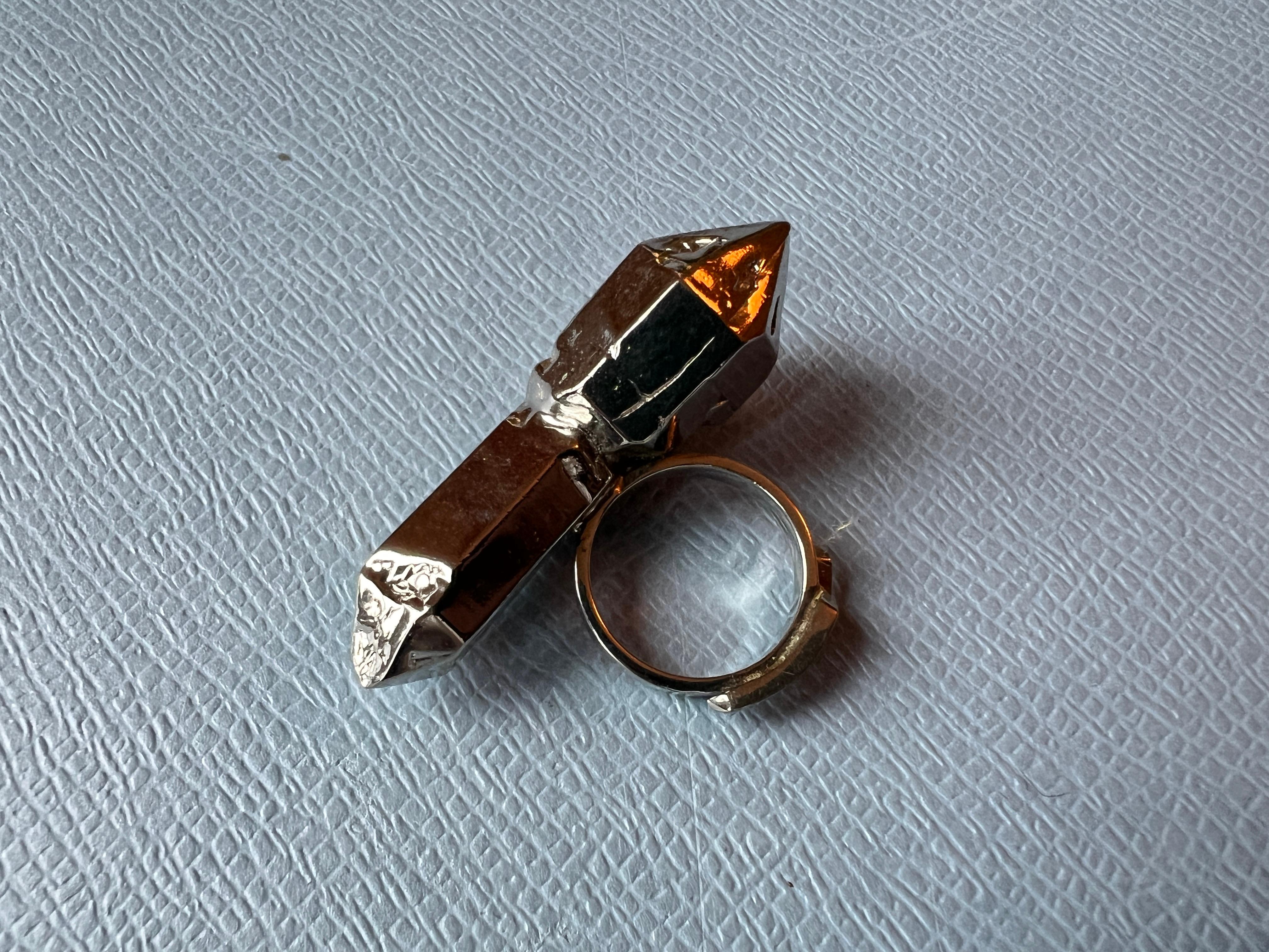 Crystal Ring Palladium Plated Vintage For Sale 3