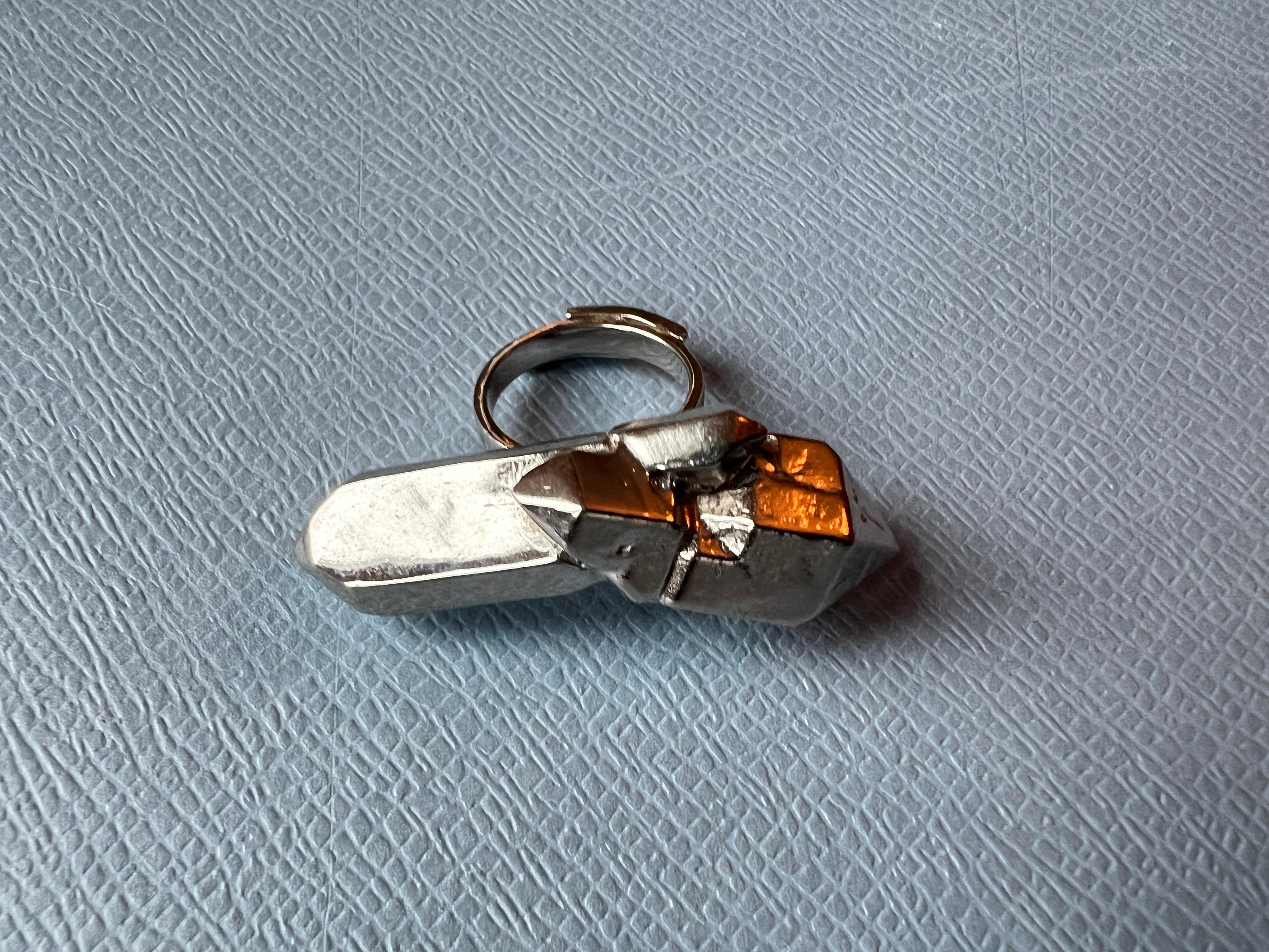 Crystal Ring Palladium Plated Vintage For Sale 4