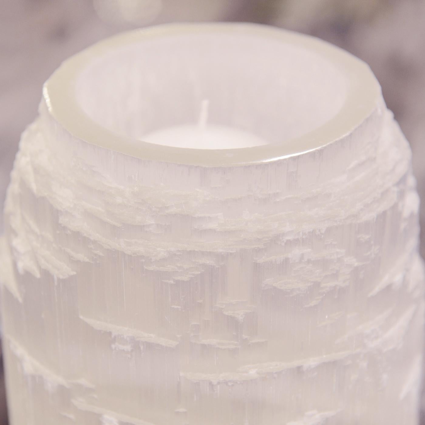 Hand-Carved Crystal Rock Medium Candleholder For Sale