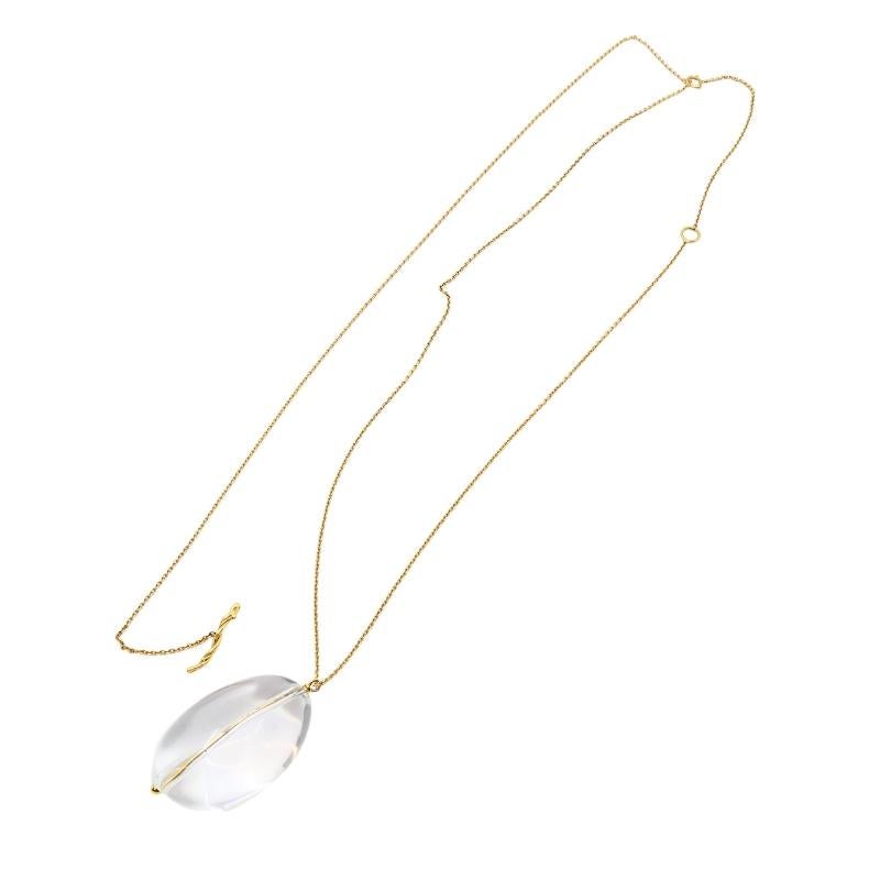 Pendentif en cristal de roche Collier chaîne en or 18k Pour femmes en vente