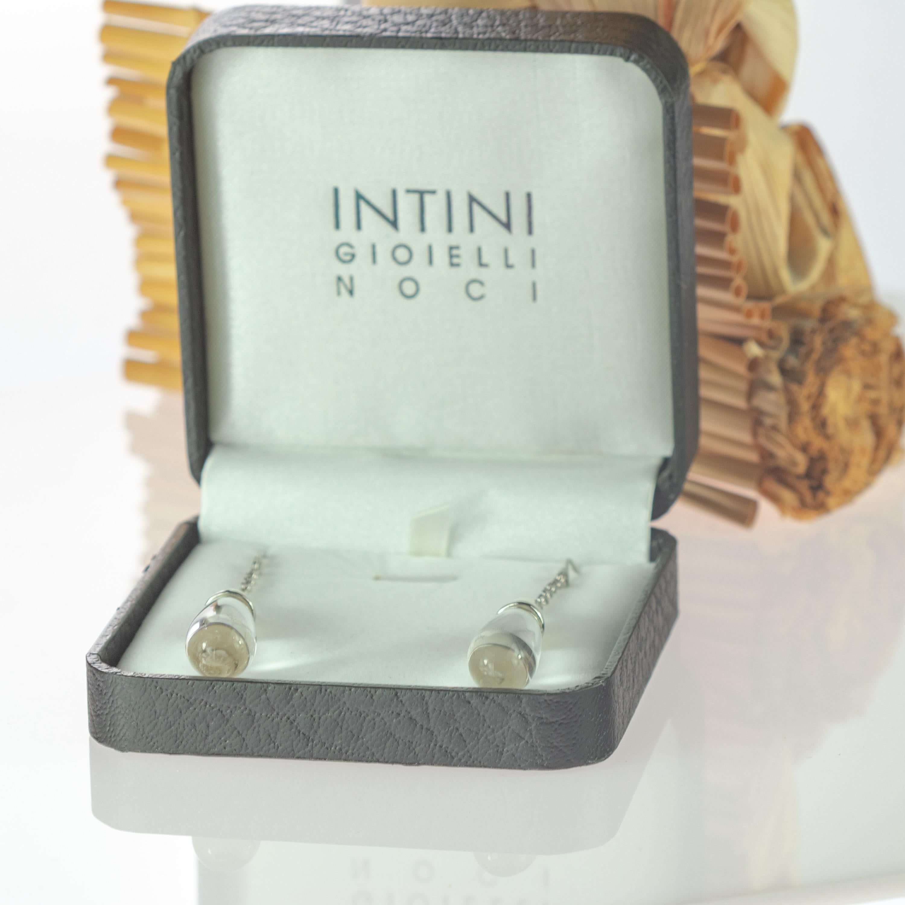 Donna Orecchini di cristallo Rock Tear Drop in argento Sterling Dangle fatti a mano Deco Traslucido in vendita