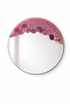 Kristallrosen-Leuchtspiegel aus Quarz und Achat von Sev Art Gallery