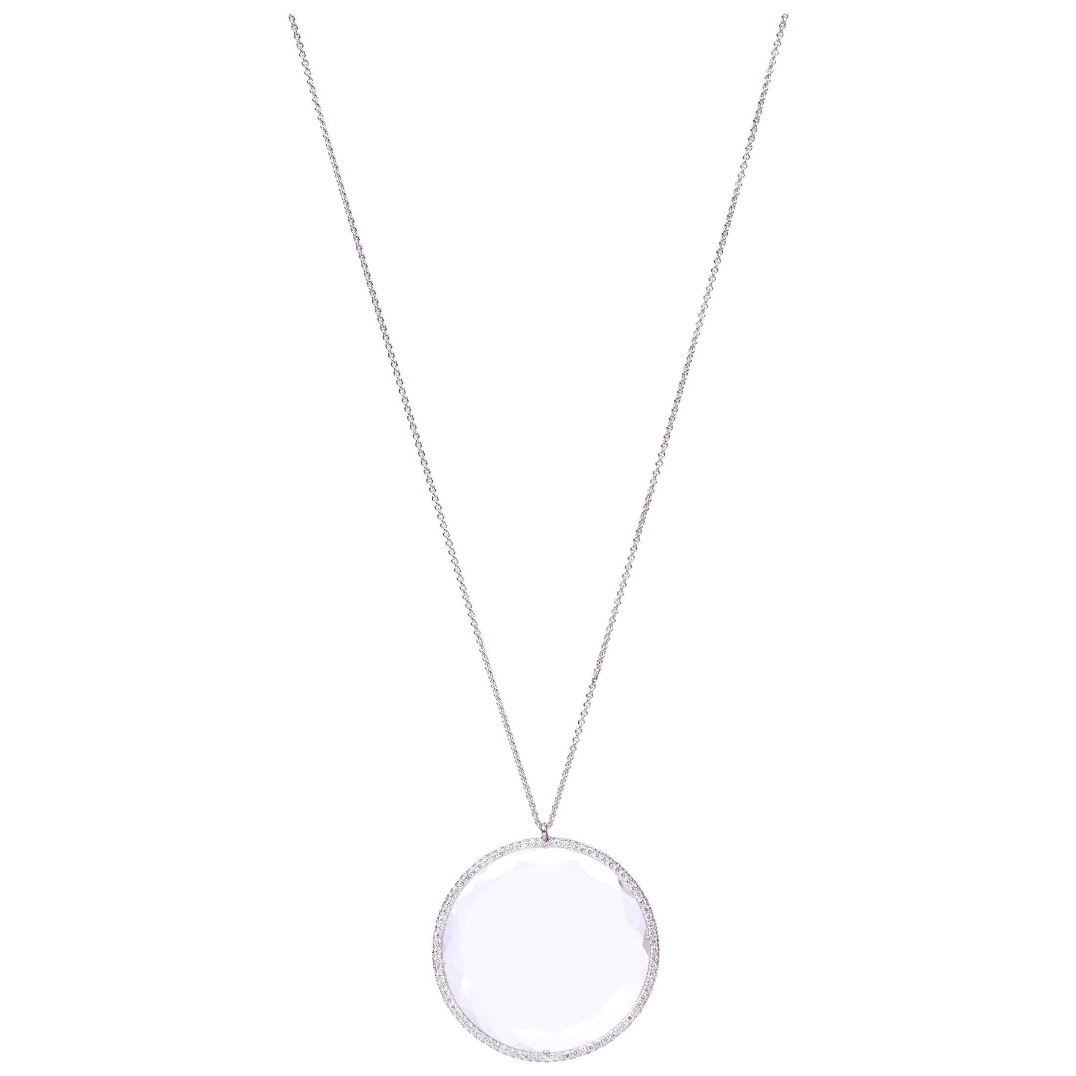 Crystal Round Chain Pendant For Sale