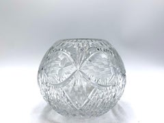 Crystal Round Vase, Poland, 1960s