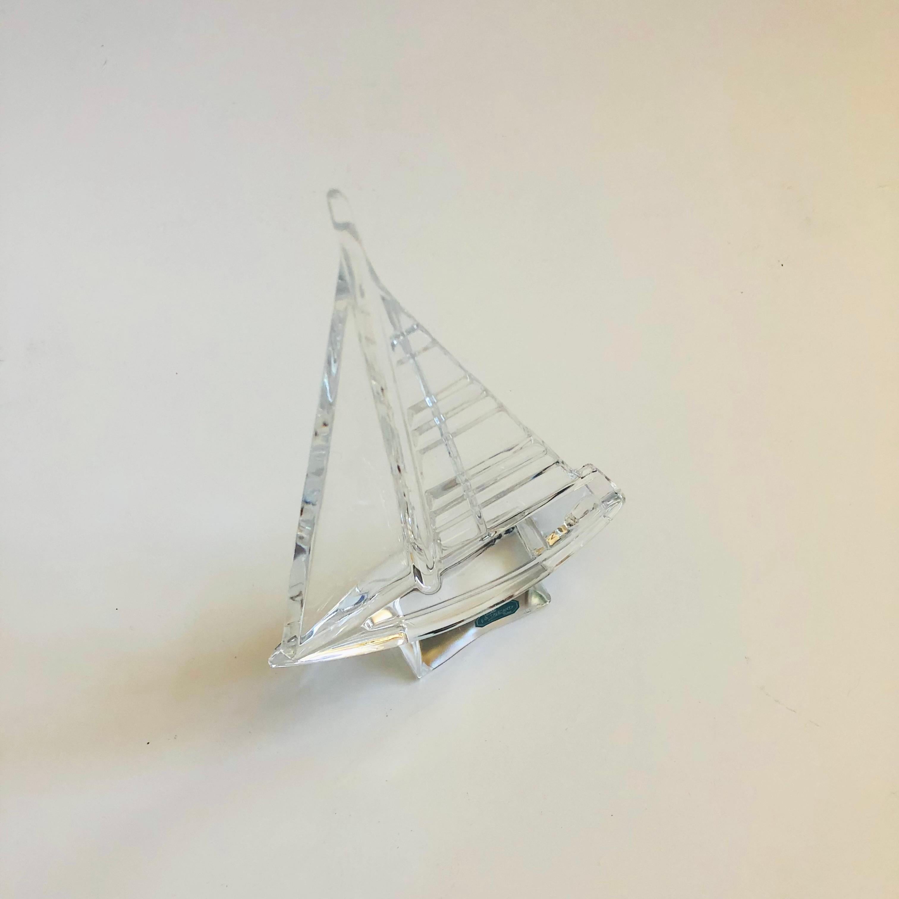 French Crystal Sailboat by J G Durand, France