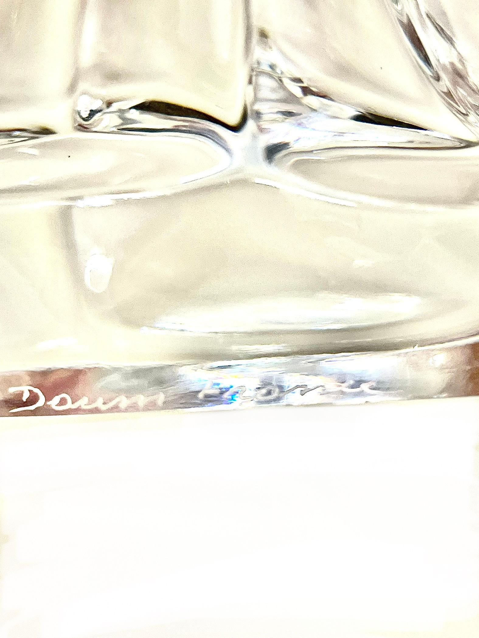 20ième siècle Ornement de voilier en cristal de DAUM France en vente