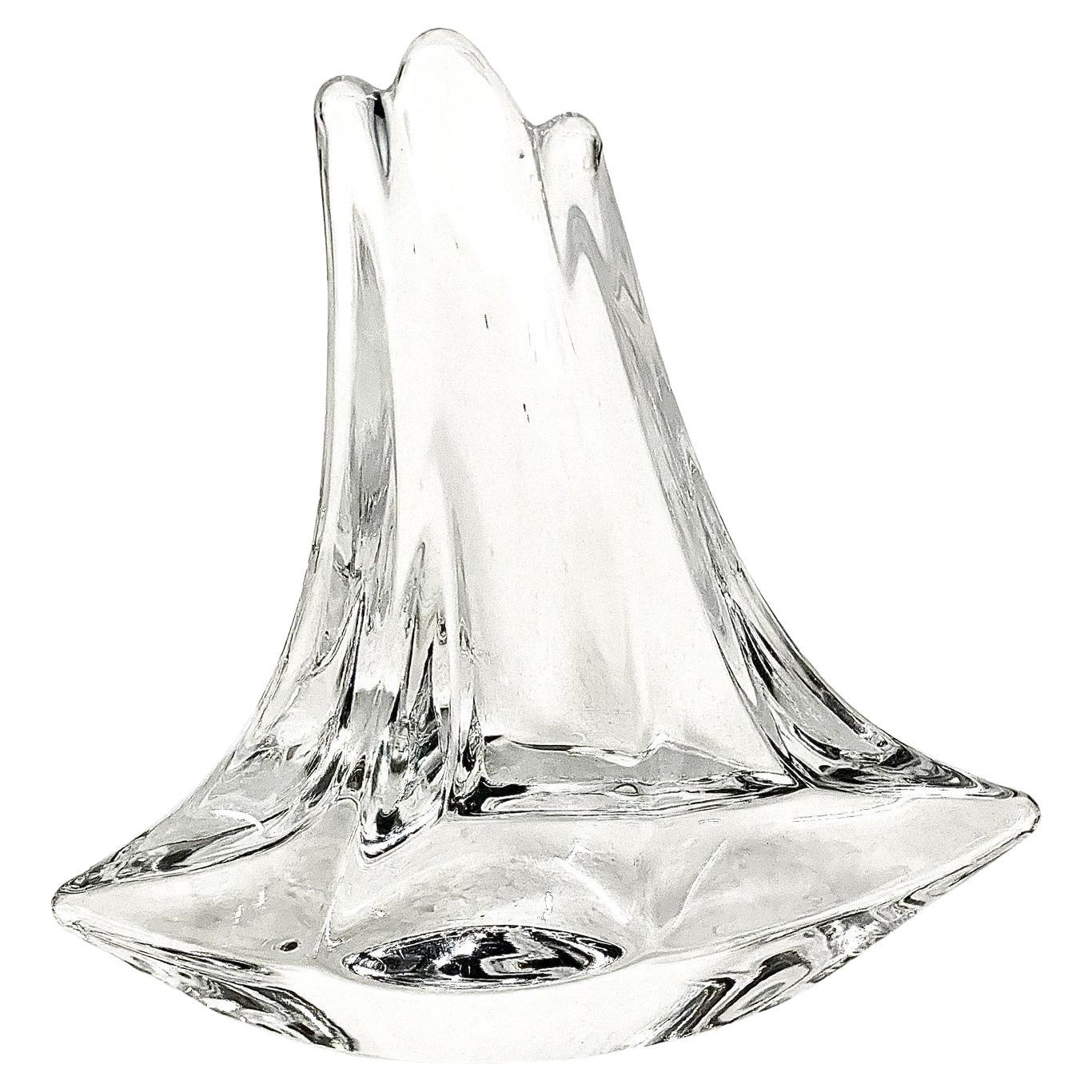 Crystal Sailboat Ornament by DAUM France For Sale