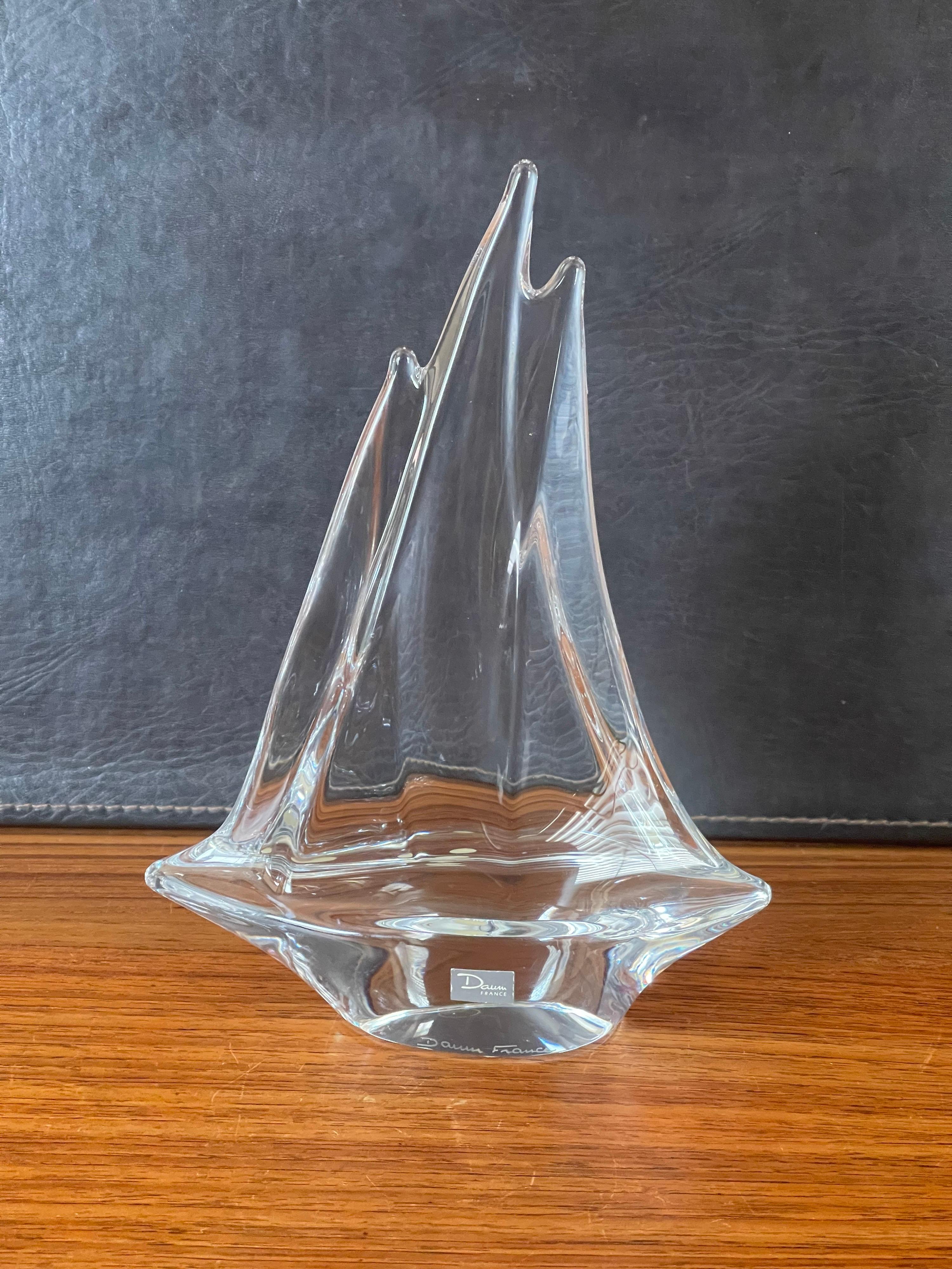 Crystal Sailboat Sculpture by Daum France 5