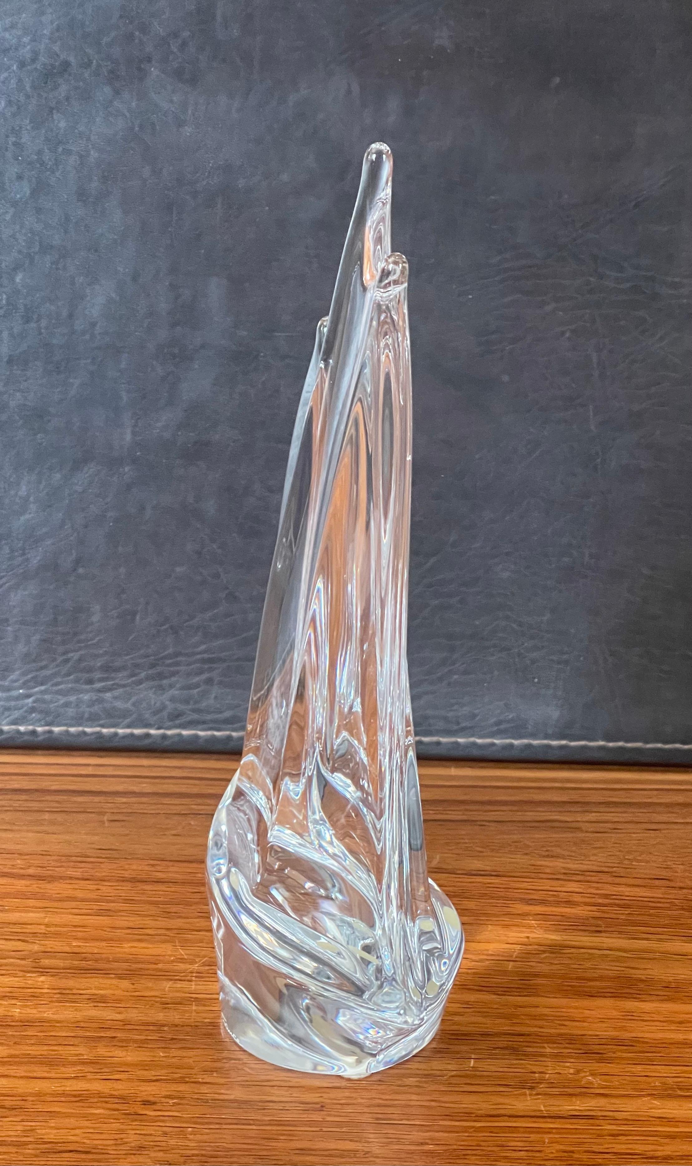 Crystal Sailboat Sculpture by Daum France In Good Condition In San Diego, CA