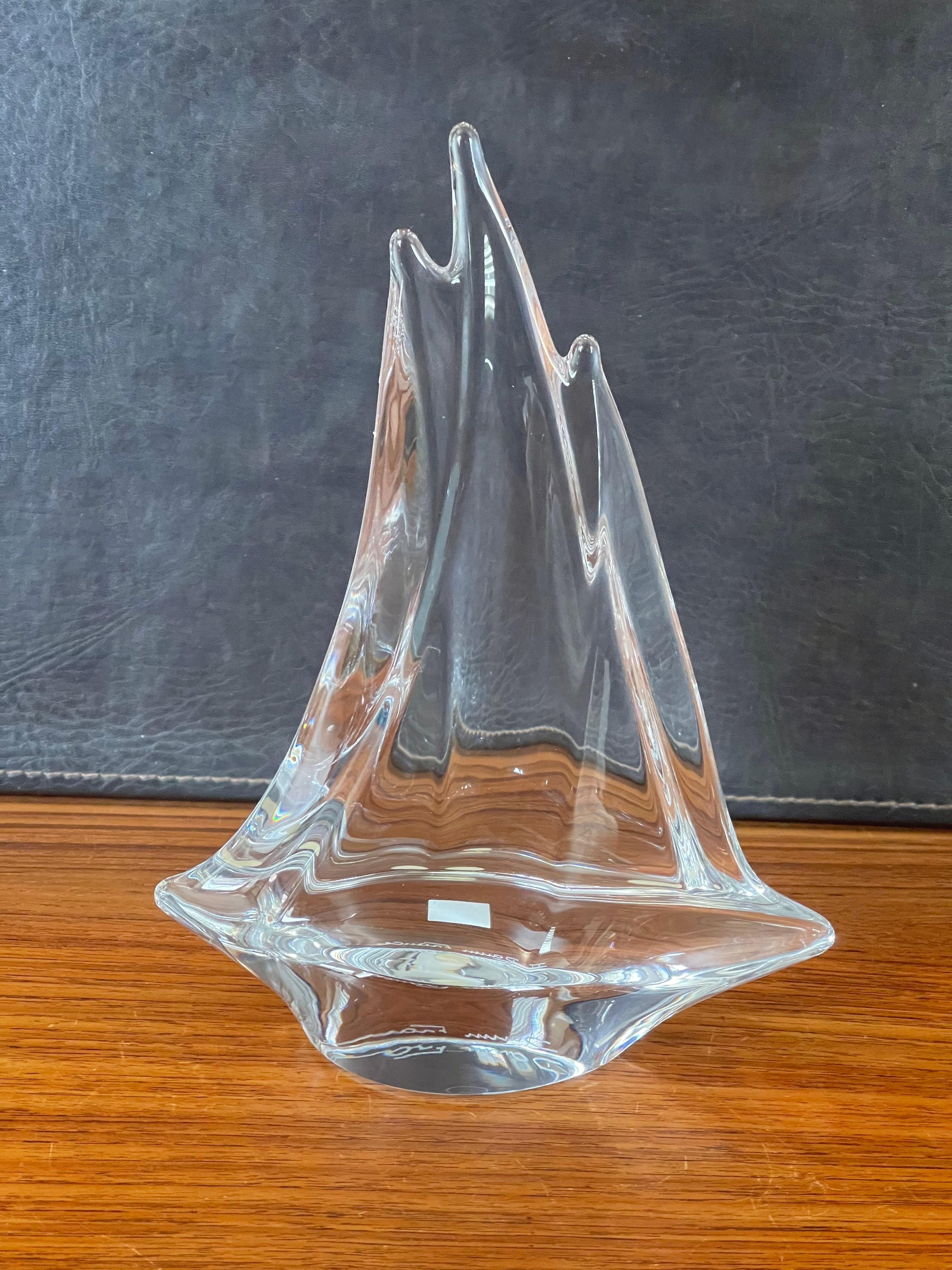 Crystal Sailboat Sculpture by Daum France 1