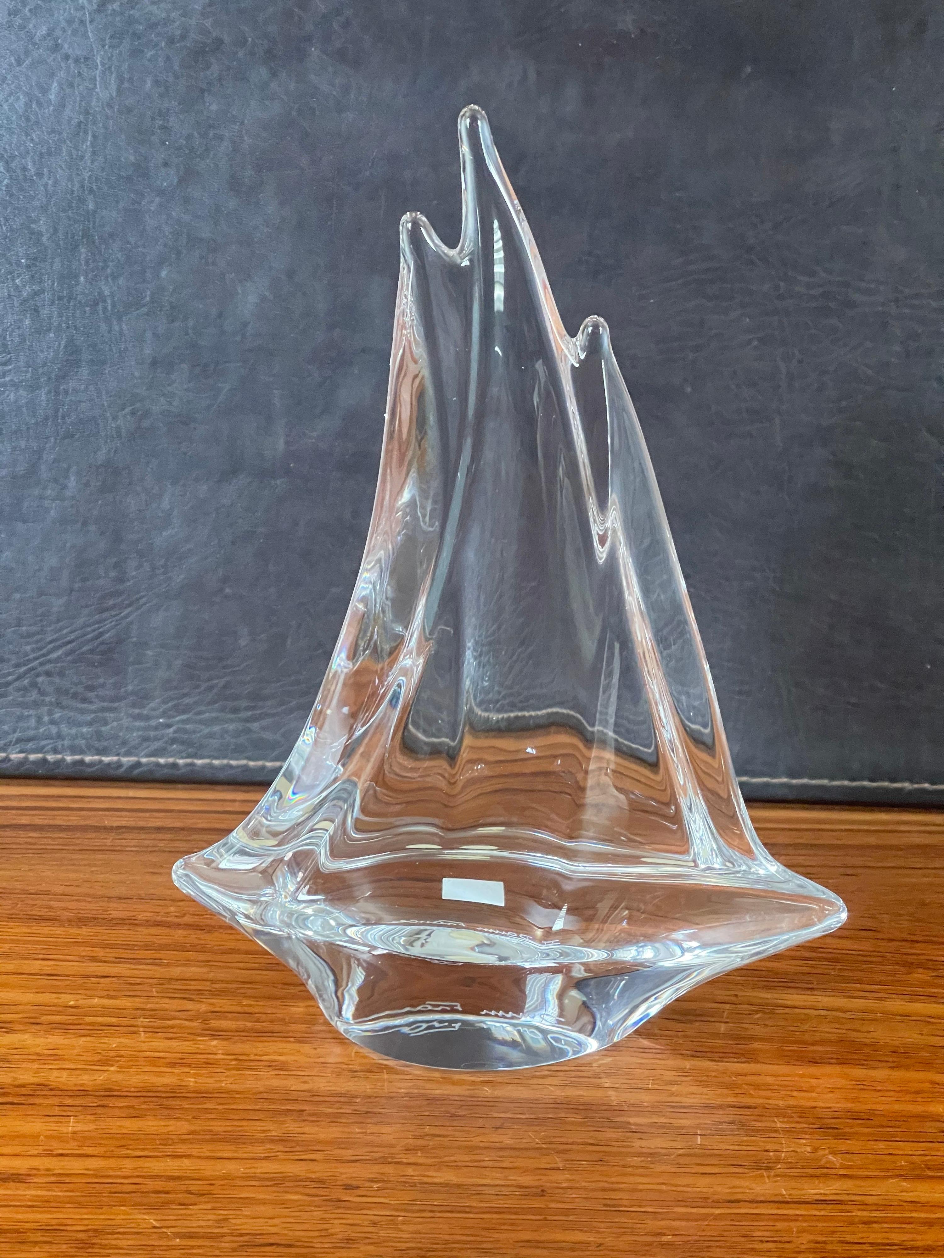 Crystal Sailboat Sculpture by Daum France 2