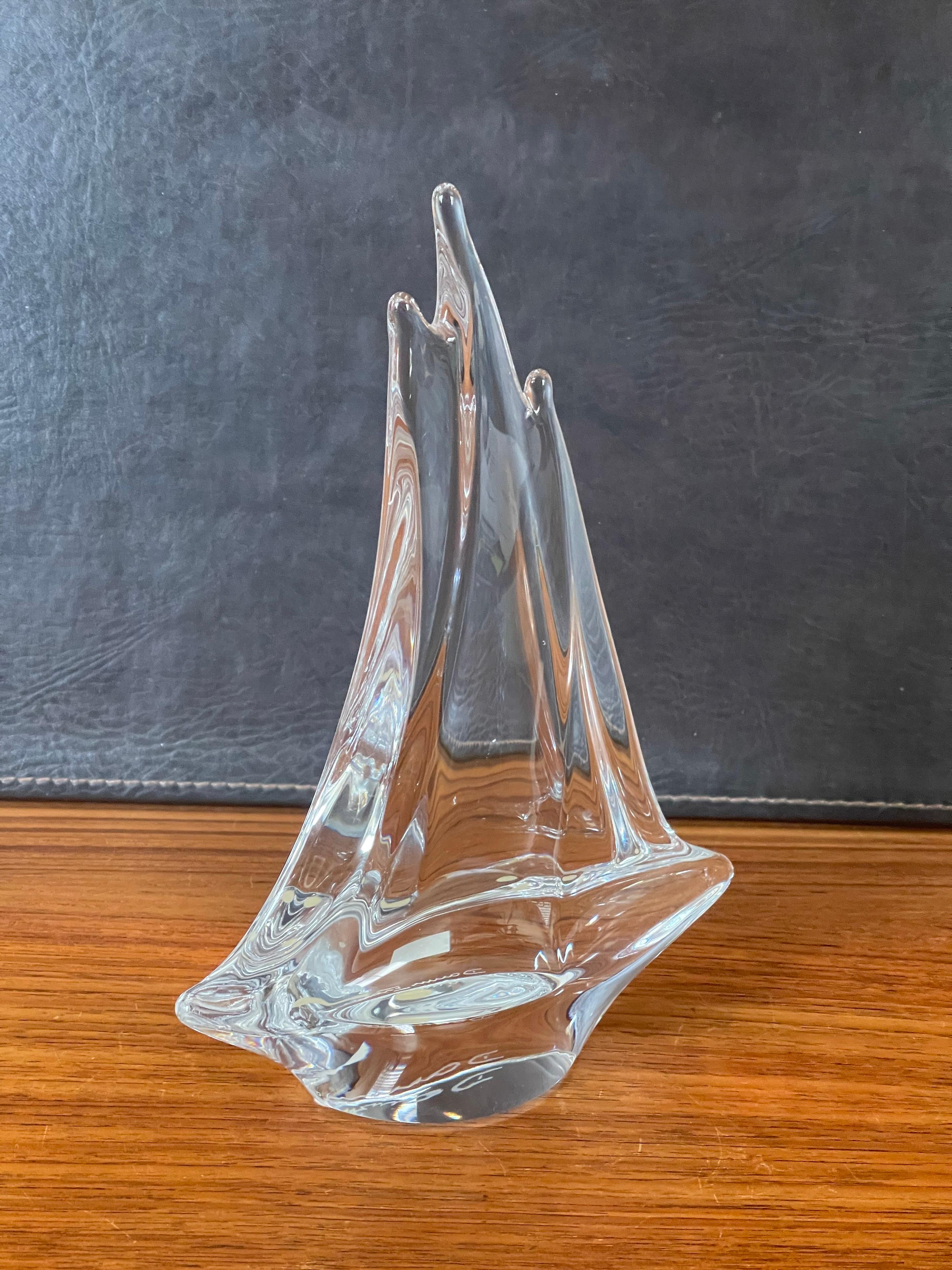 Crystal Sailboat Sculpture by Daum France 3
