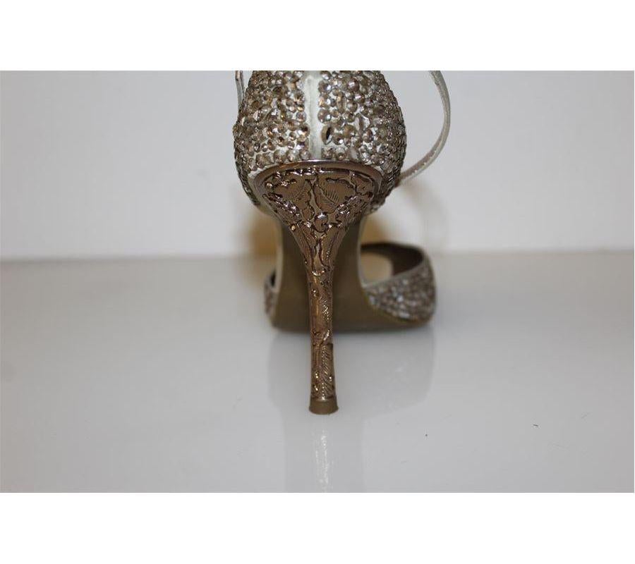 Le Silla Crystal Sandal size 38 1/2 In Excellent Condition In Gazzaniga (BG), IT