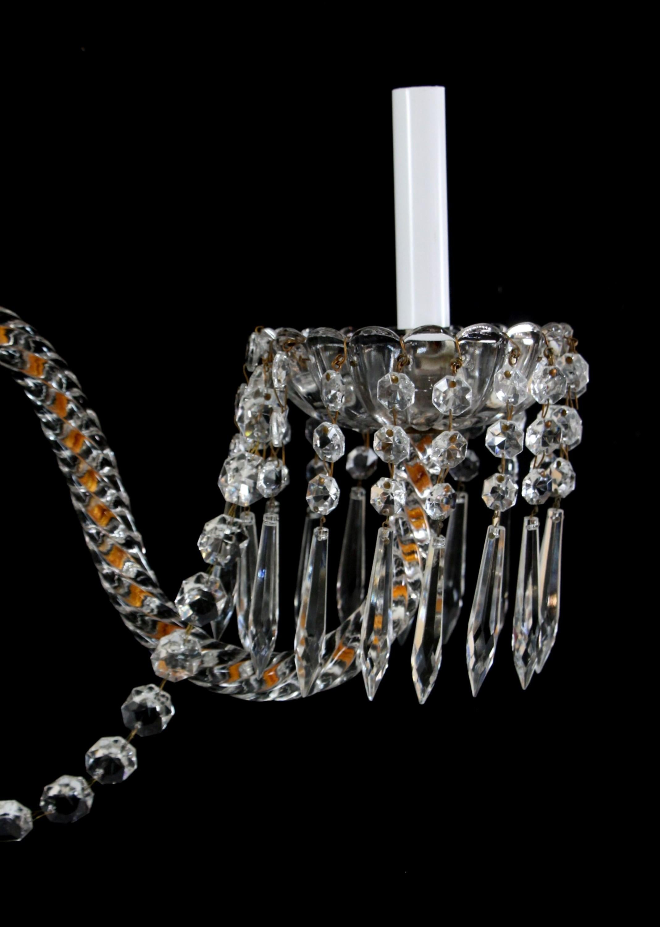 American Crystal Sconce Hotel Pennsylvania, NYC Quantity Available