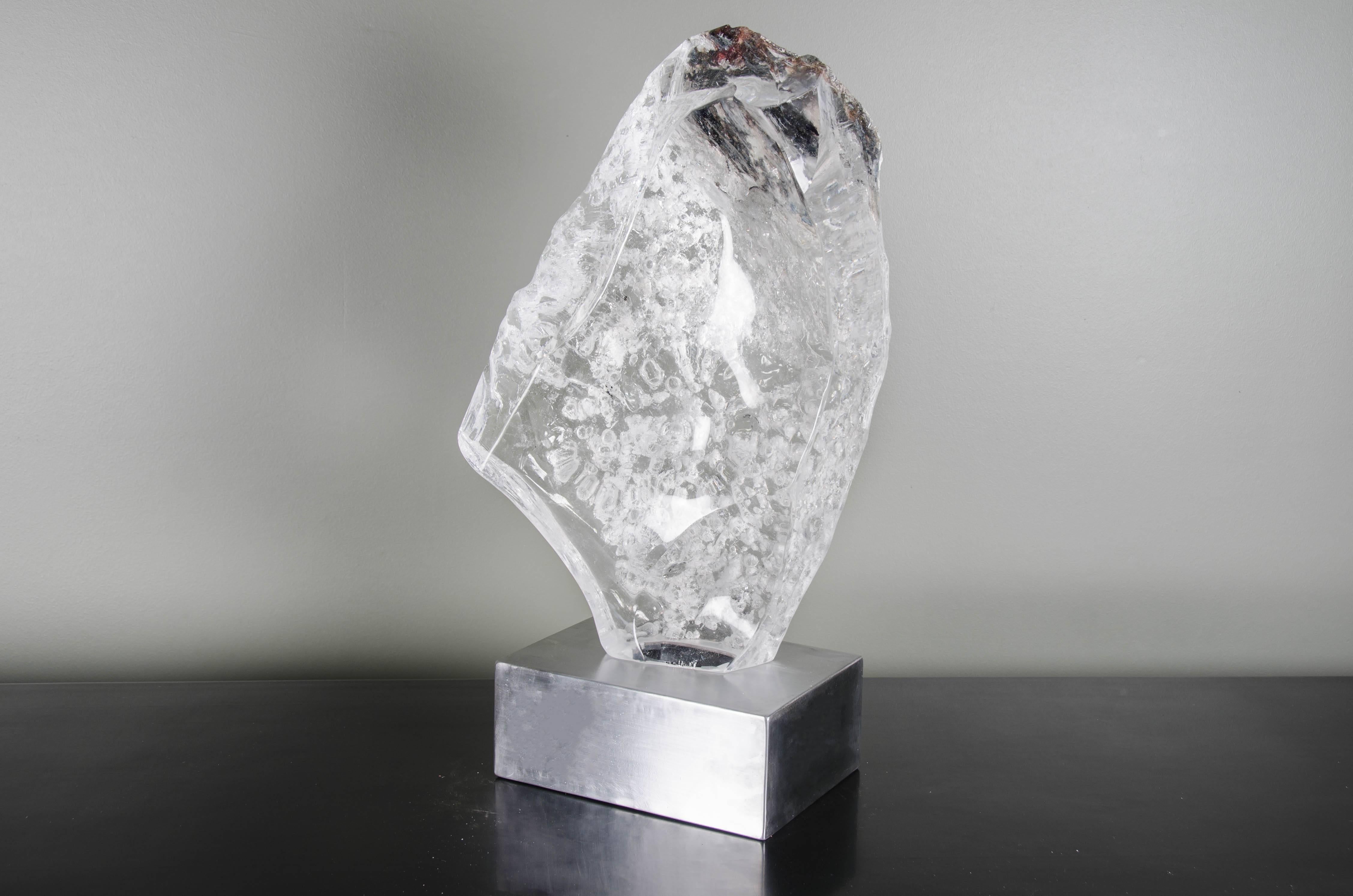 Contemporary Crystal Sculpture by Robert Kuo, Hand-Carved, One of a Kind